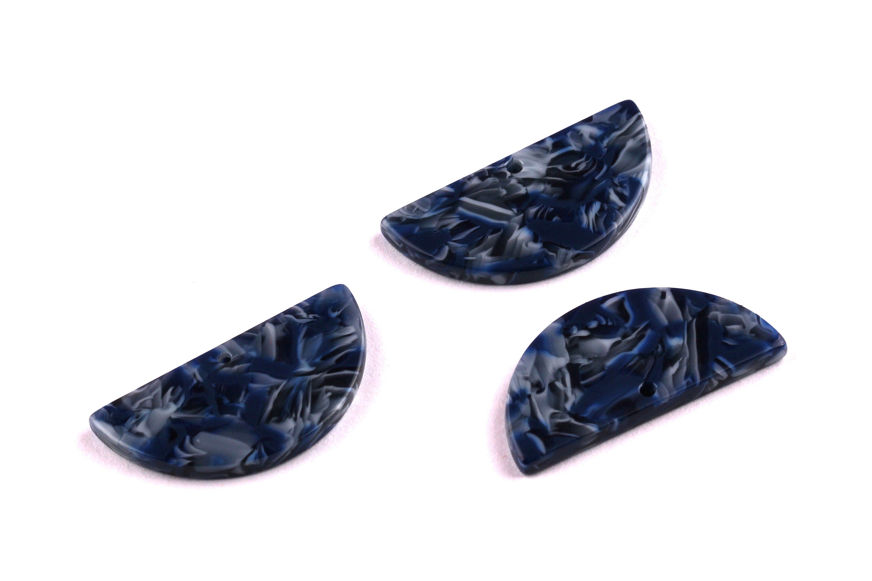 Acetate Semicircle Charms - Semicircle Earrings & Pendant - Earring Findings - Jewelry Supplies - Color Code: A83 - 14x28.5x2.5mm - AC1039C - DOMEDBAZAAR