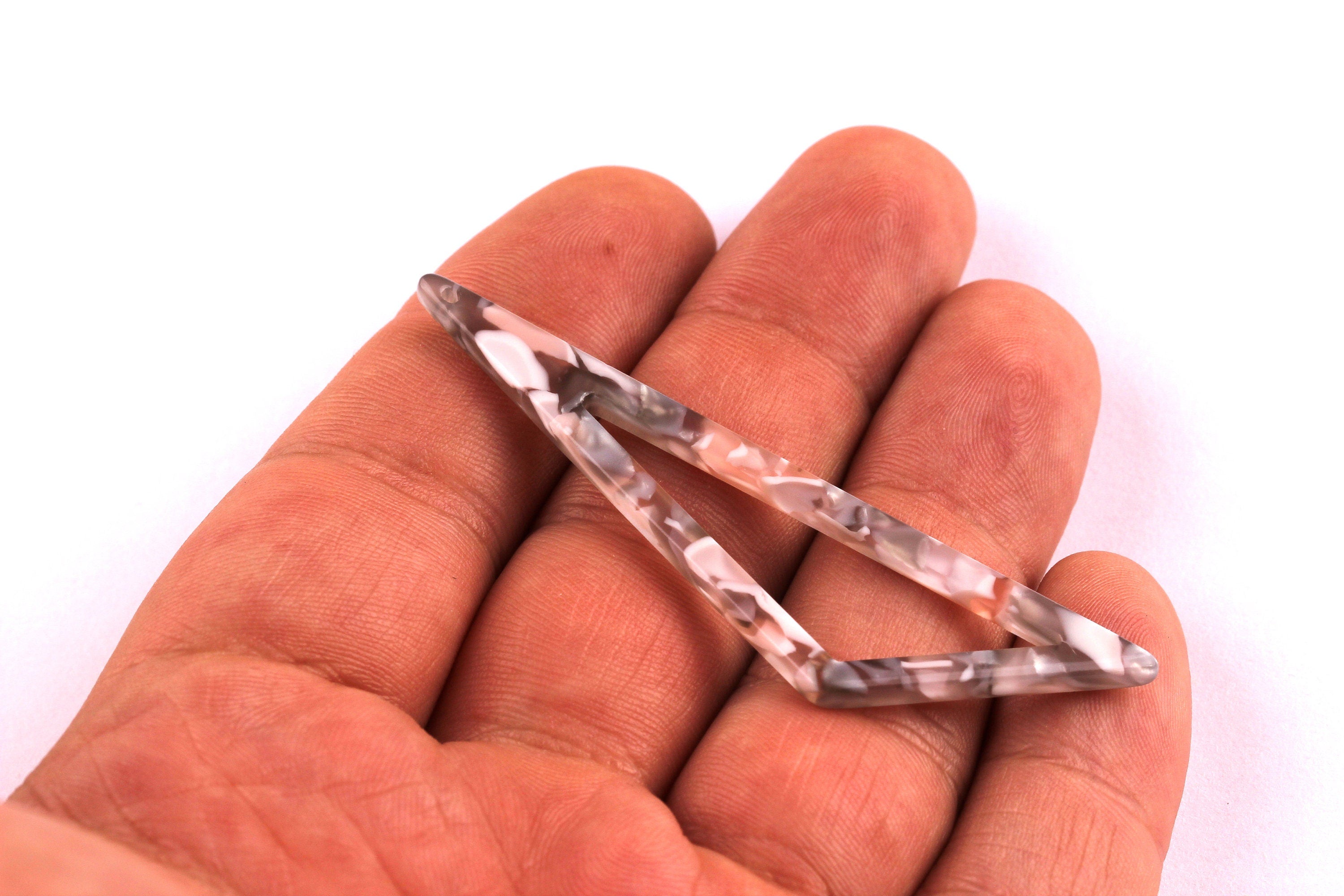 Acetate Triangle Charms - Triangle Earrings and Pendant - Earring Findings - Jewelry Supplies - Color Code: A20 - 64x18x2.5mm - AC1040C - DOMEDBAZAAR