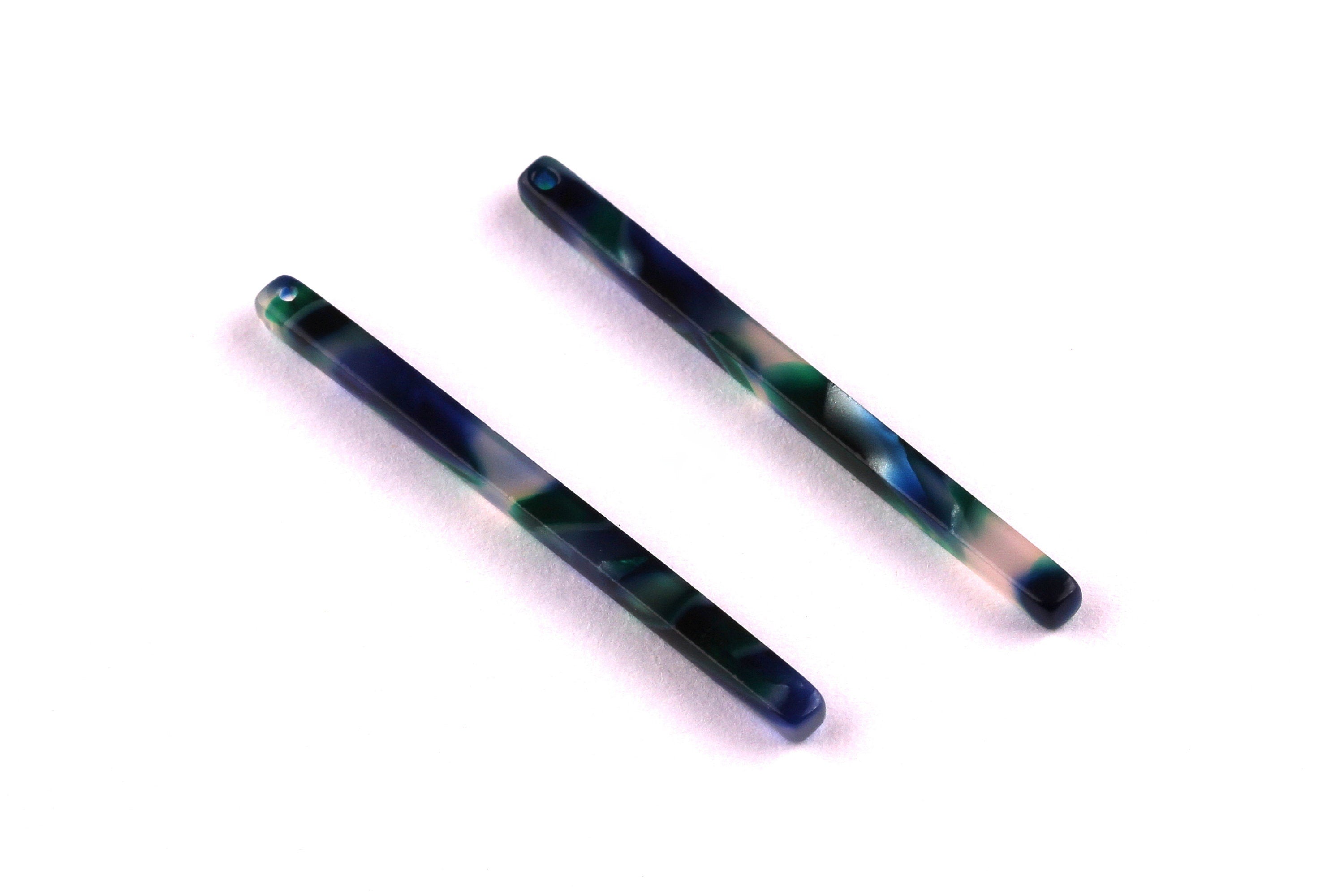 Acetate Stick Charms - Stick Earrings and Pendant - Earring Findings - Jewelry Supplies - Color Code: A18 - 39x2.6x2.6mm - AC1041B - DOMEDBAZAAR