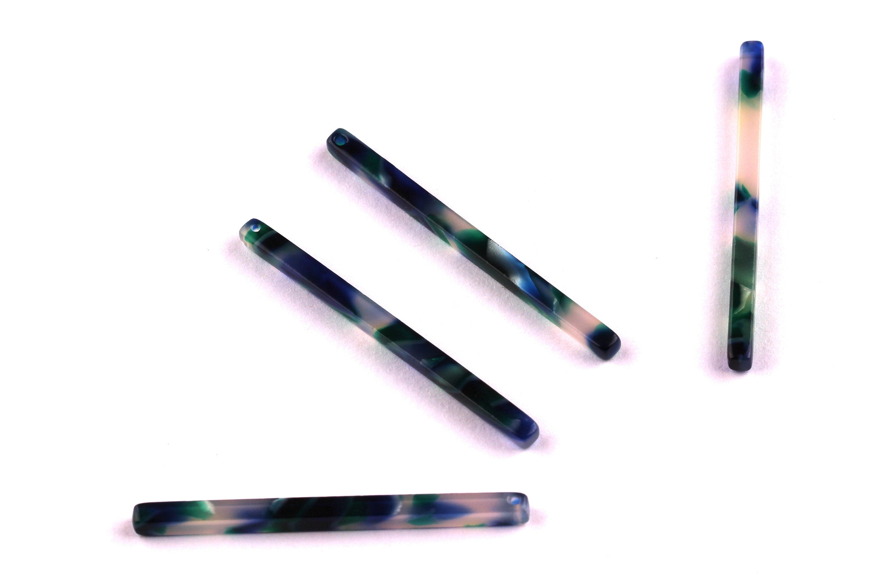 Acetate Stick Charms - Stick Earrings and Pendant - Earring Findings - Jewelry Supplies - Color Code: A18 - 39x2.6x2.6mm - AC1041B - DOMEDBAZAAR