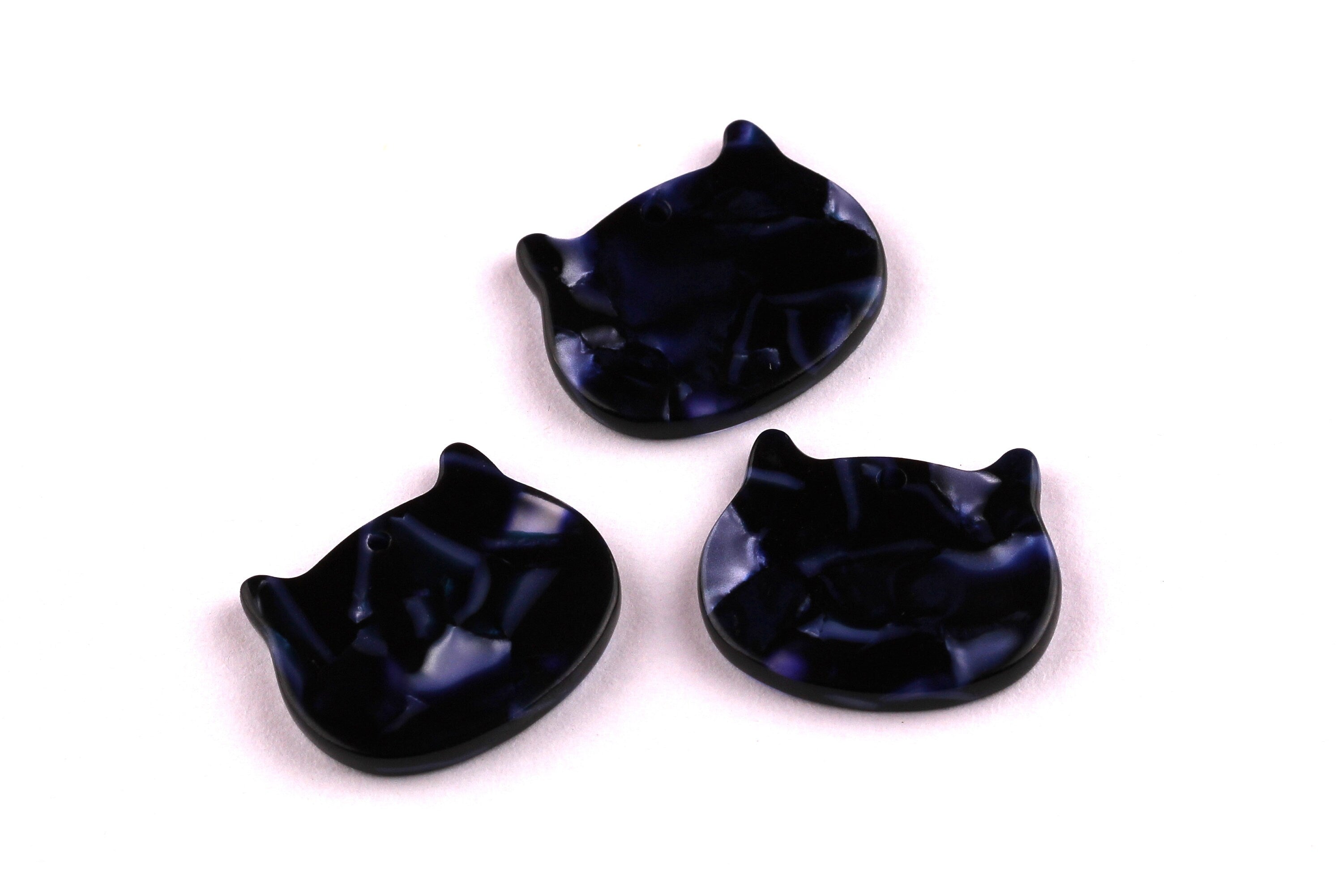 Acetate Cat Charms - Cat Earrings and Pendant - Earring Findings - Jewelry Supplies - Color Code: A355 17x19.5x2.5mm - AC1045A - DOMEDBAZAAR