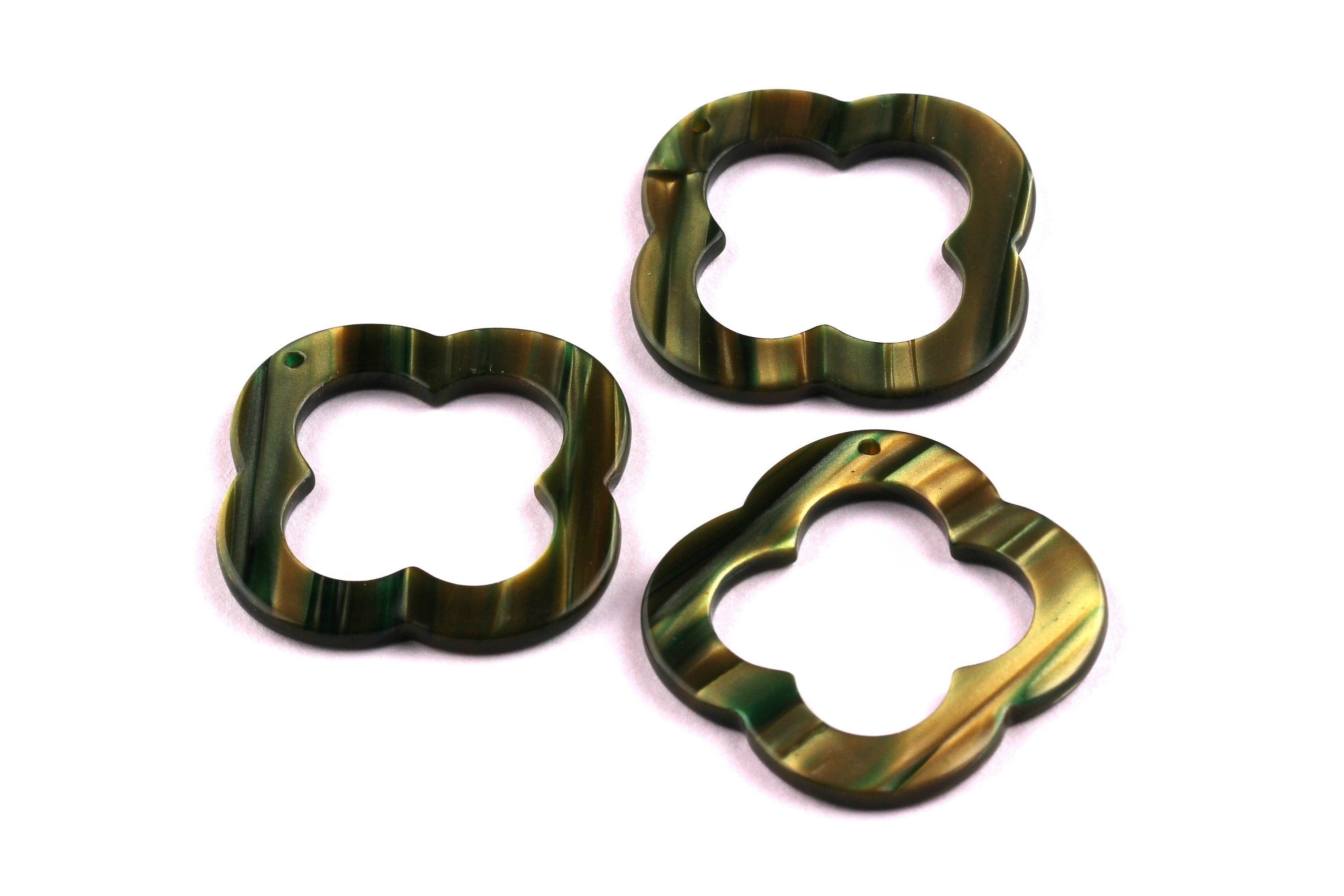 Acetate Quatrefoil Charms - Quatrefoil Pendant - Earring Findings - Jewelry Supplies - Color Code: A78 - 33x33x2.5mm - AC1057D - DOMEDBAZAAR