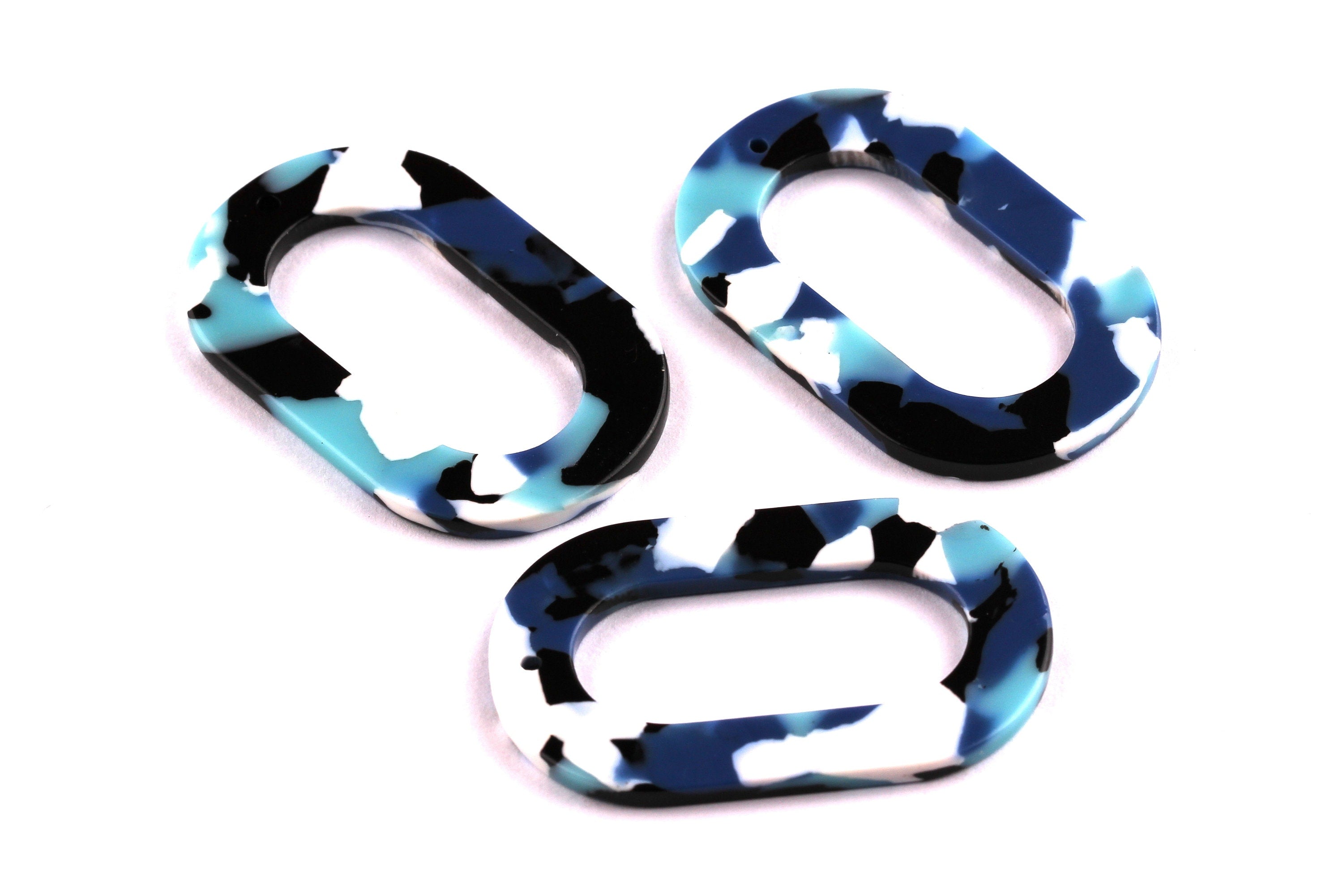 Acetate Oval Charms - Oval Earrings and Pendant - Earring Findings - Jewelry Supplies - Color Code: A16 - 44x28x2.5mm - AC1003E - DOMEDBAZAAR