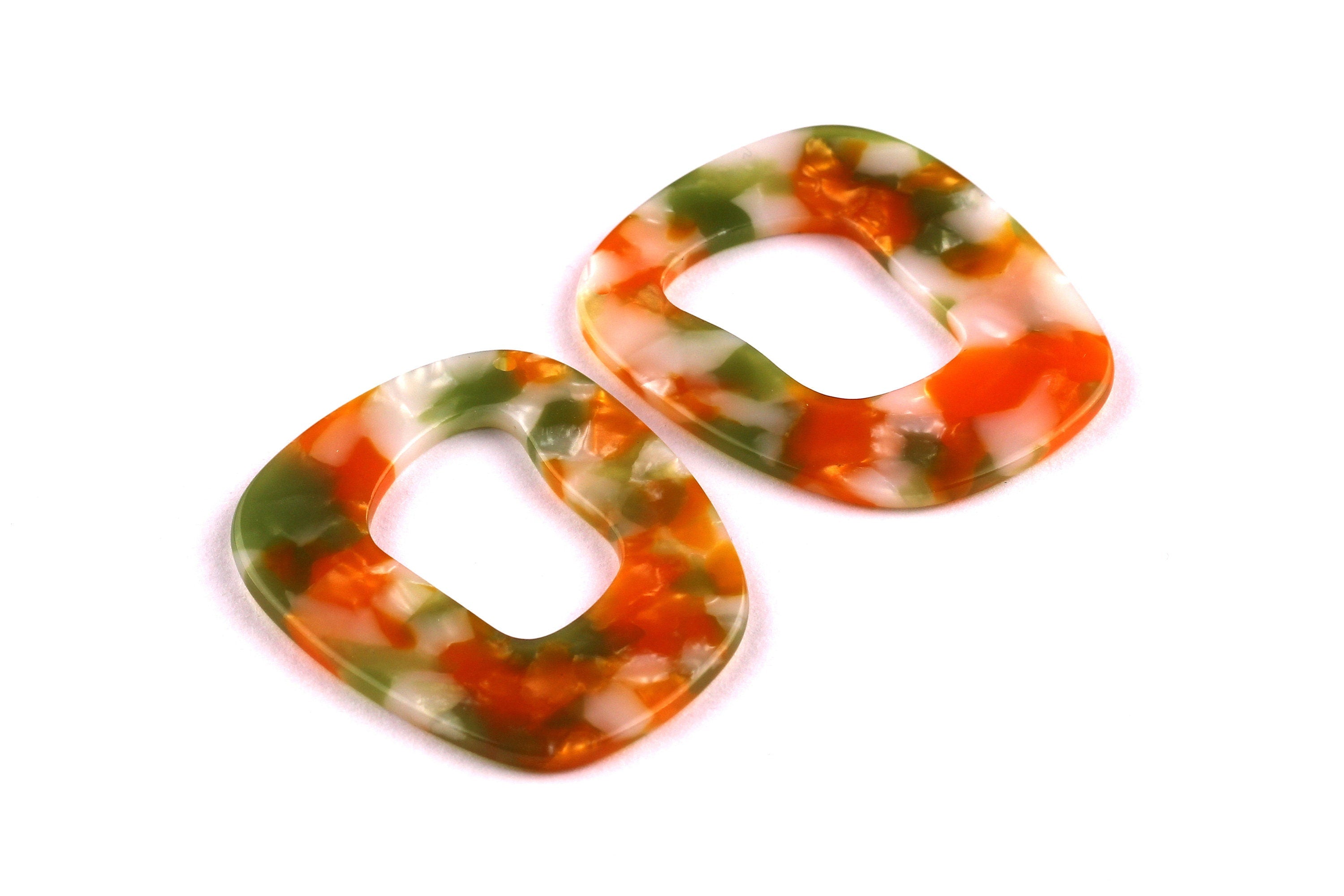 Acetate Unique Earring Charms - Unique Pendant - Earring Findings - Jewelry Supplies - Color Code: A89 - 43x40x2.5mm - AC1048C - DOMEDBAZAAR