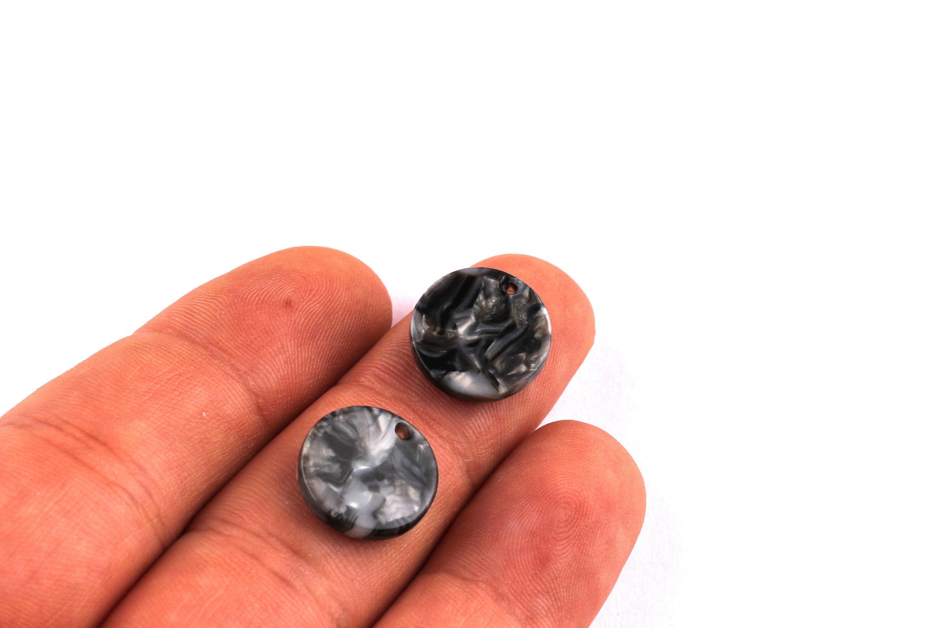 Acetate Round Charms - Coin and Round Earrings and Pendant - Earring Findings - Color Code: A91 - 14.5x2.5mm - AC1064K - DOMEDBAZAAR