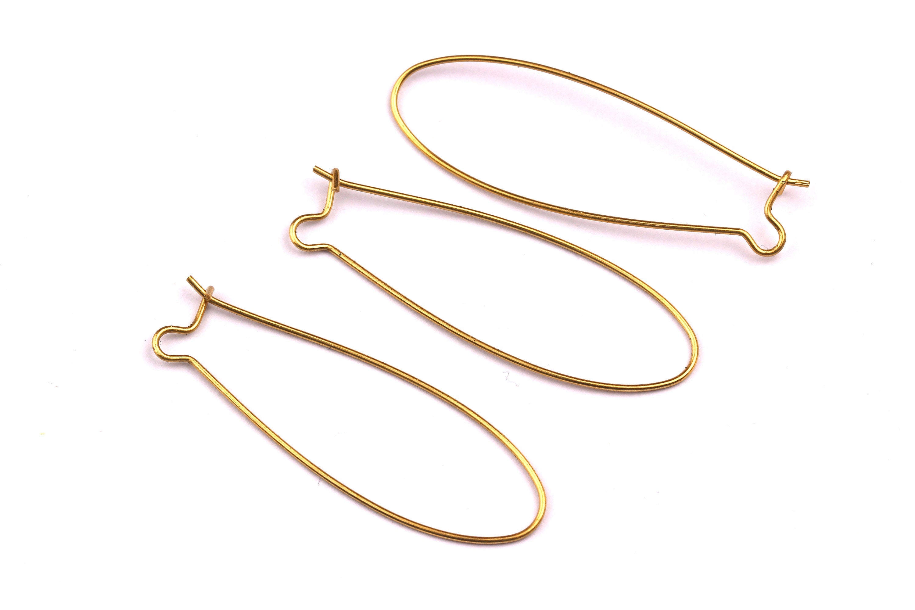 Kidney Earring Wire - Brass Ear Wire - Kidney Shaped Ear Wire - Earring Findings - Jewelry Supplies - 46x14mm - PP1092 - DOMEDBAZAAR