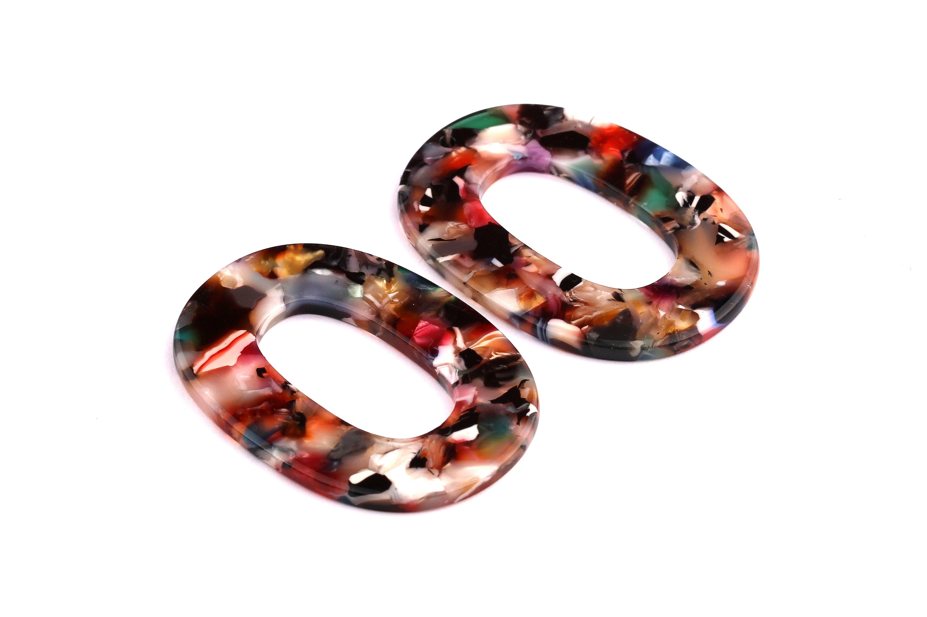 Acetate Oval Charms - Oval Earrings and Pendant - Earring Findings - Jewelry Suppliess - Color Code: A60 - 47x35x2.5mm - AC1065C - DOMEDBAZAAR