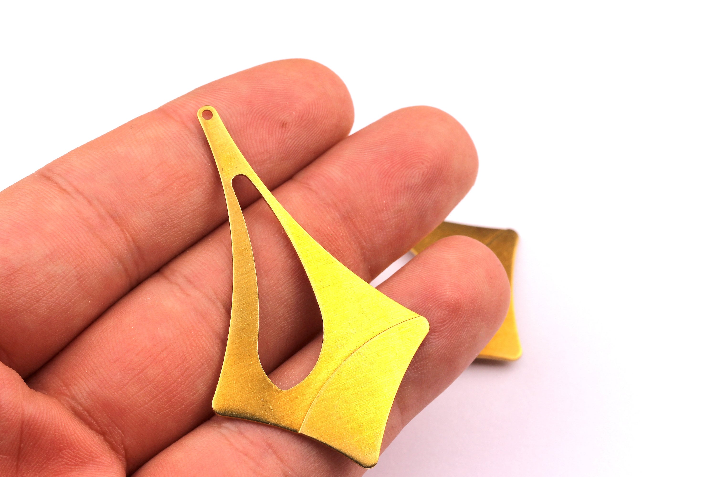 Brass Diamond Charms - Diamond Shpaed Raw Brass Charm - Geometric Charms - Jewelry Supplies - 55x32x0.8mm - PP1157 - DOMEDBAZAAR