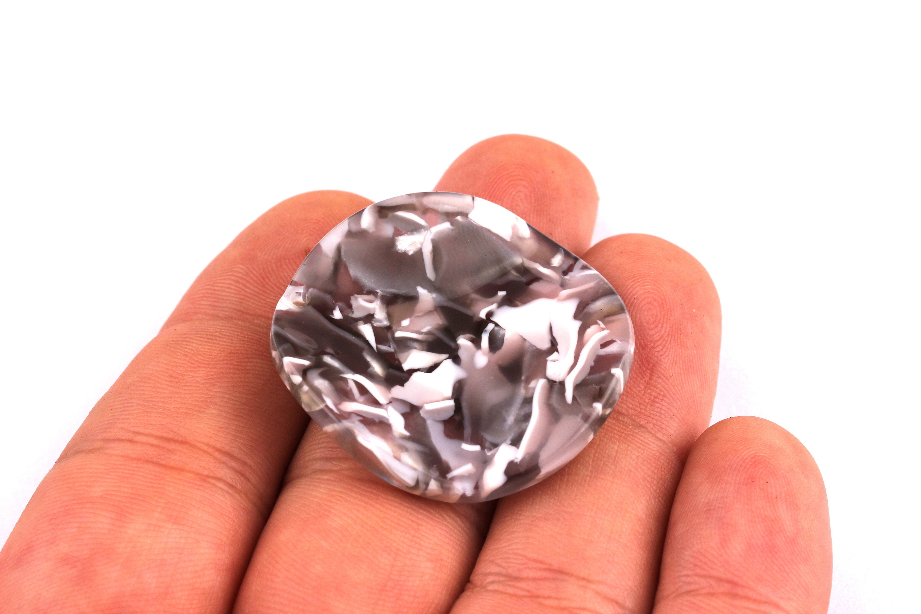 Acetate Wavy Disc Charms - Wavy Disc Earrings and Pendant - Earring Findings - Jewelry Supplies - Color Code: A20 - 34x2.5mm - AC1066E - DOMEDBAZAAR