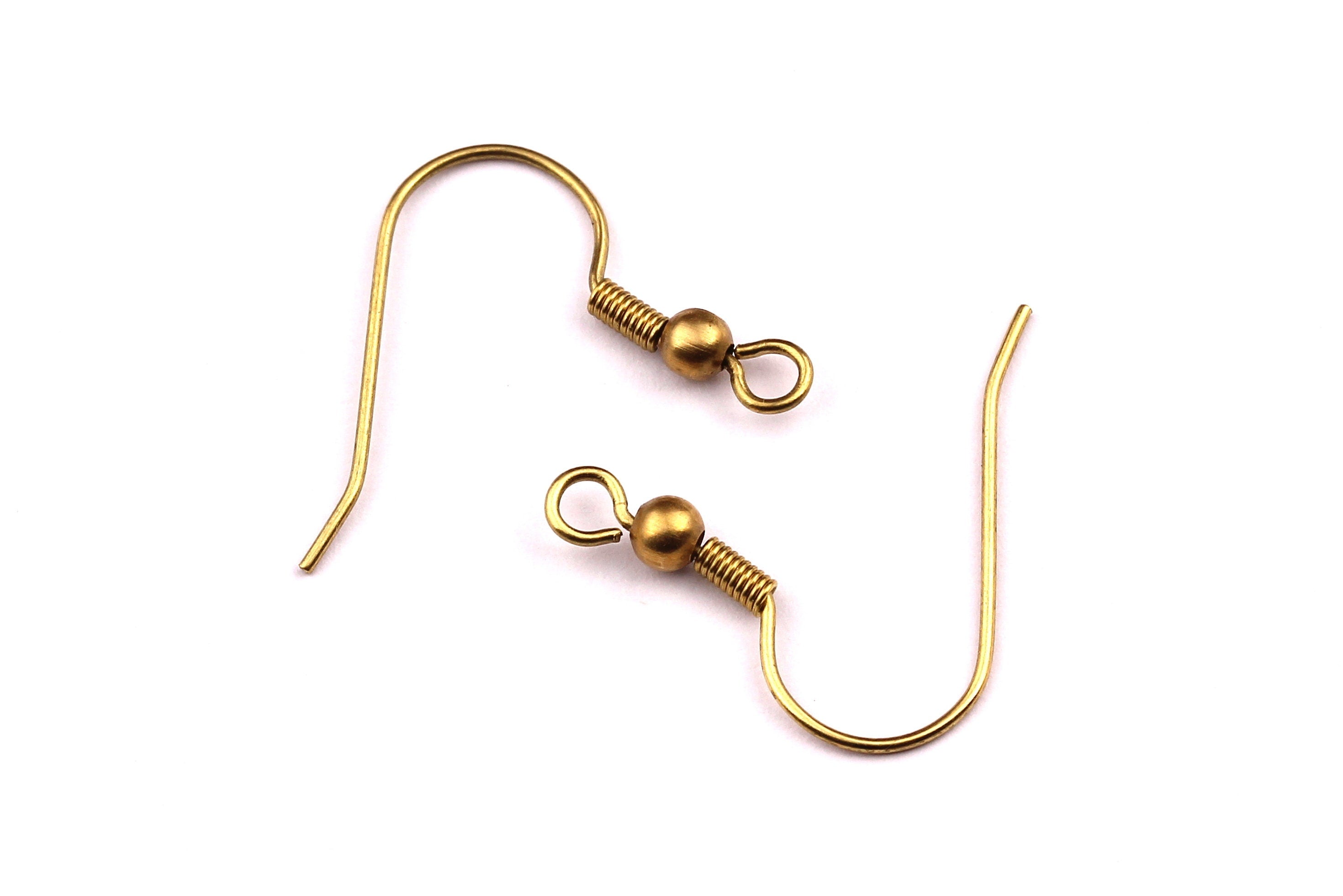Brass Earring Hook - Raw Brass Ear Wires - Earring Findings - Jewelry Supplies - 19x8.5mm - PP1167 - DOMEDBAZAAR