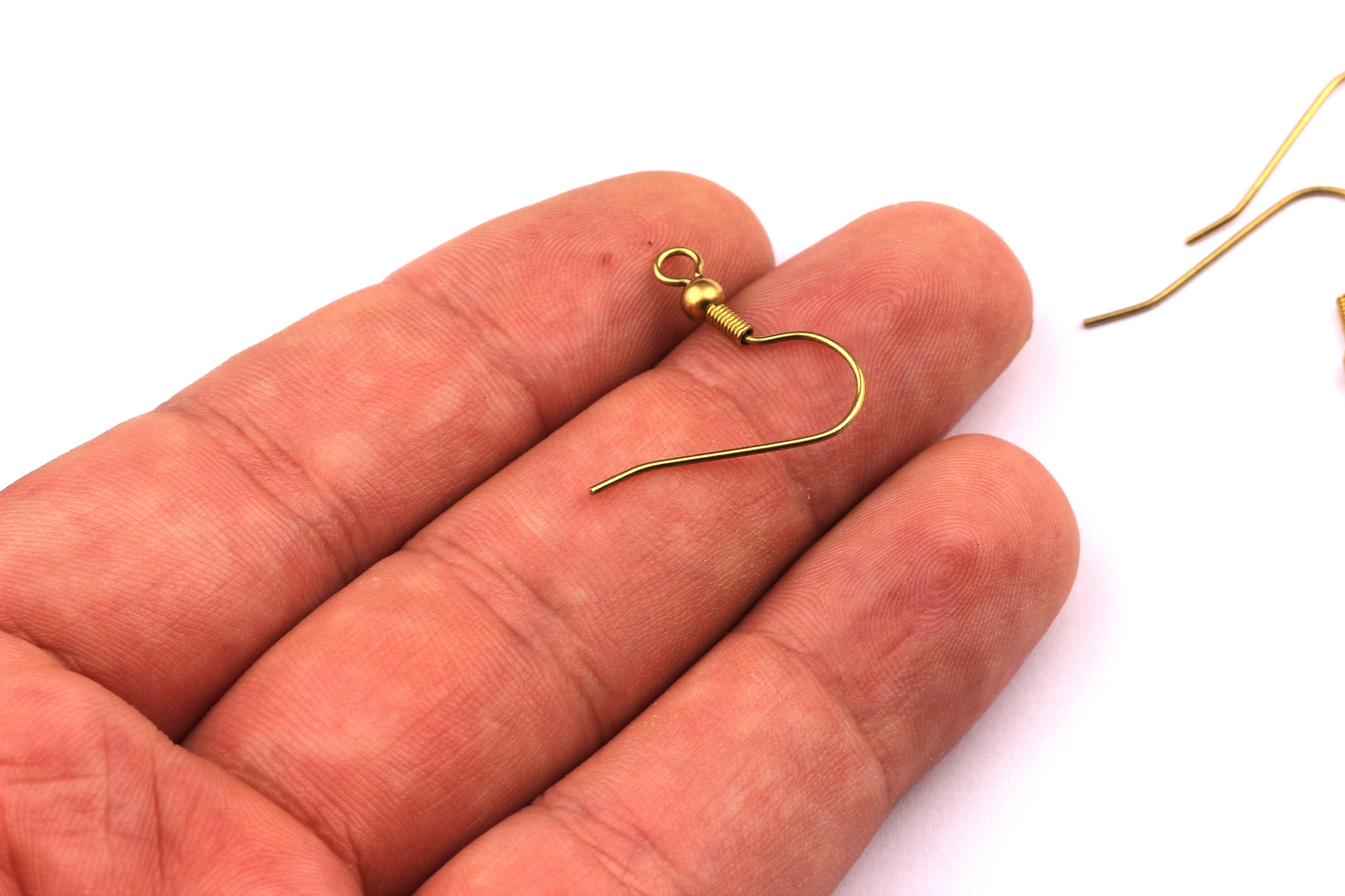 Brass Earring Hook - Raw Brass Ear Wires - Earring Findings - Jewelry Supplies - 19x8.5mm - PP1167 - DOMEDBAZAAR