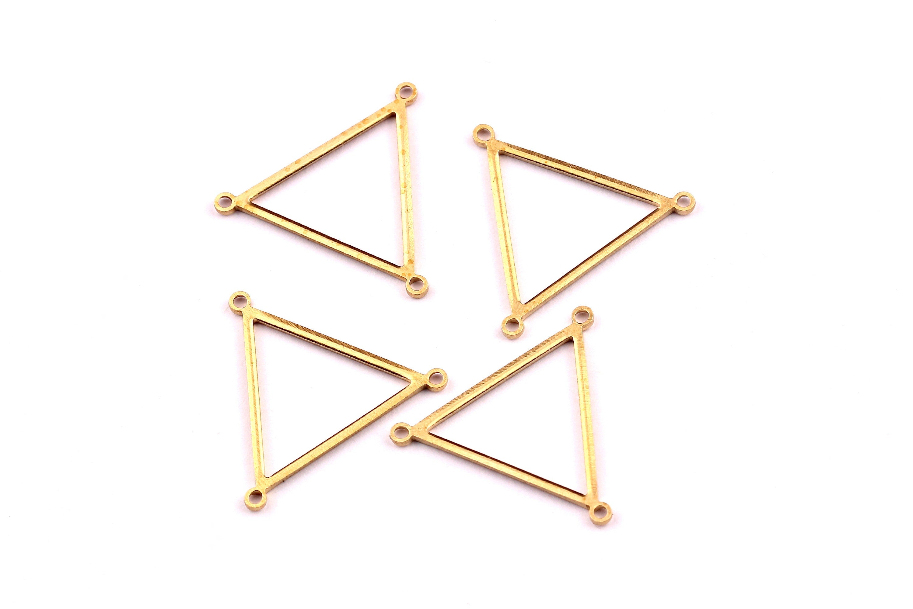 Brass Triangle Charms - Triangle Shaped Raw Brass Connector - Jewelry Supplies - 18 x20x1mm - PP1191 - DOMEDBAZAAR