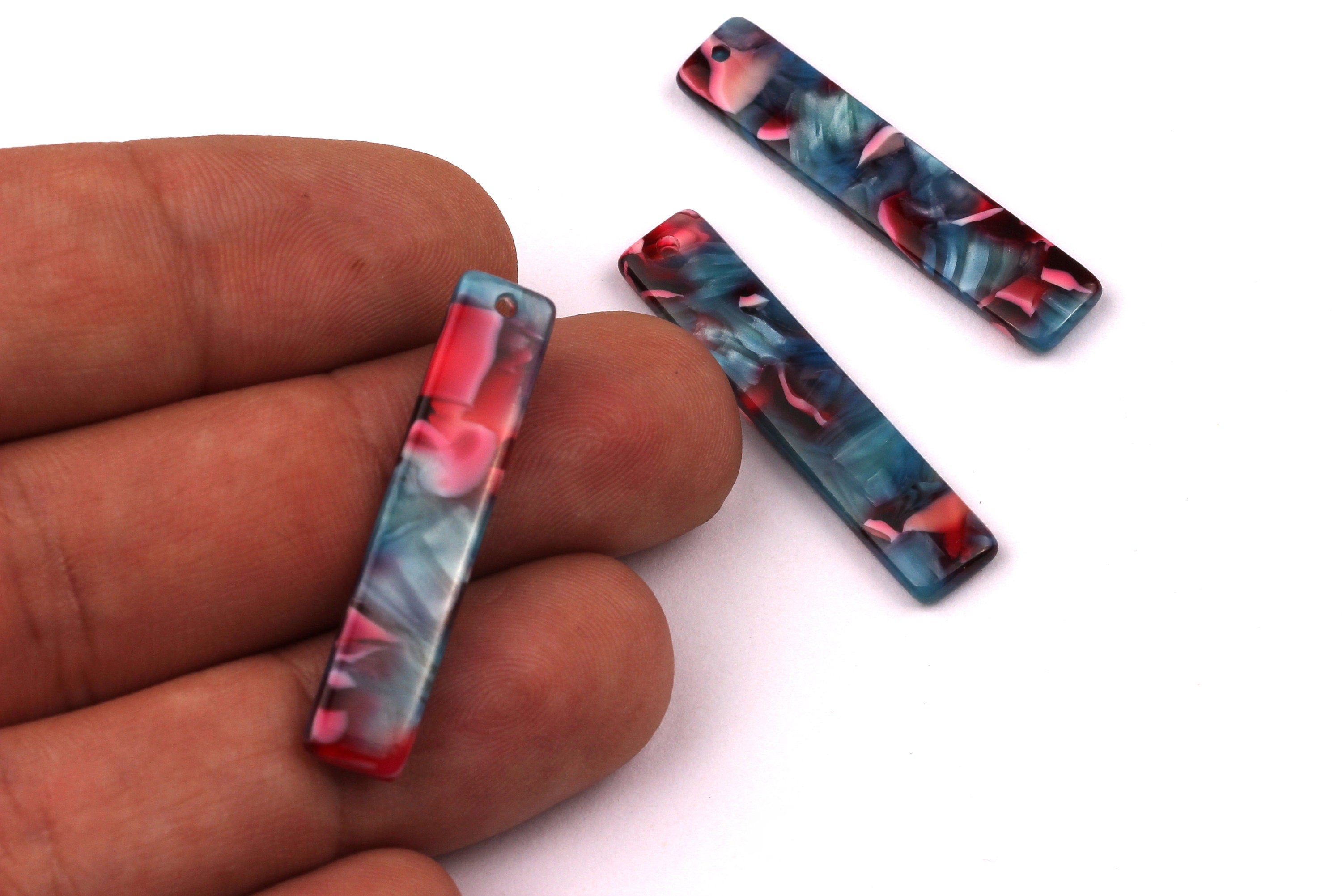 Acetate Stick & Bar Charms - Stick Earrings and Pendant - Earring Findings - Jewelry Supplies - 34x7x2.5mm - AC1026N - DOMEDBAZAAR