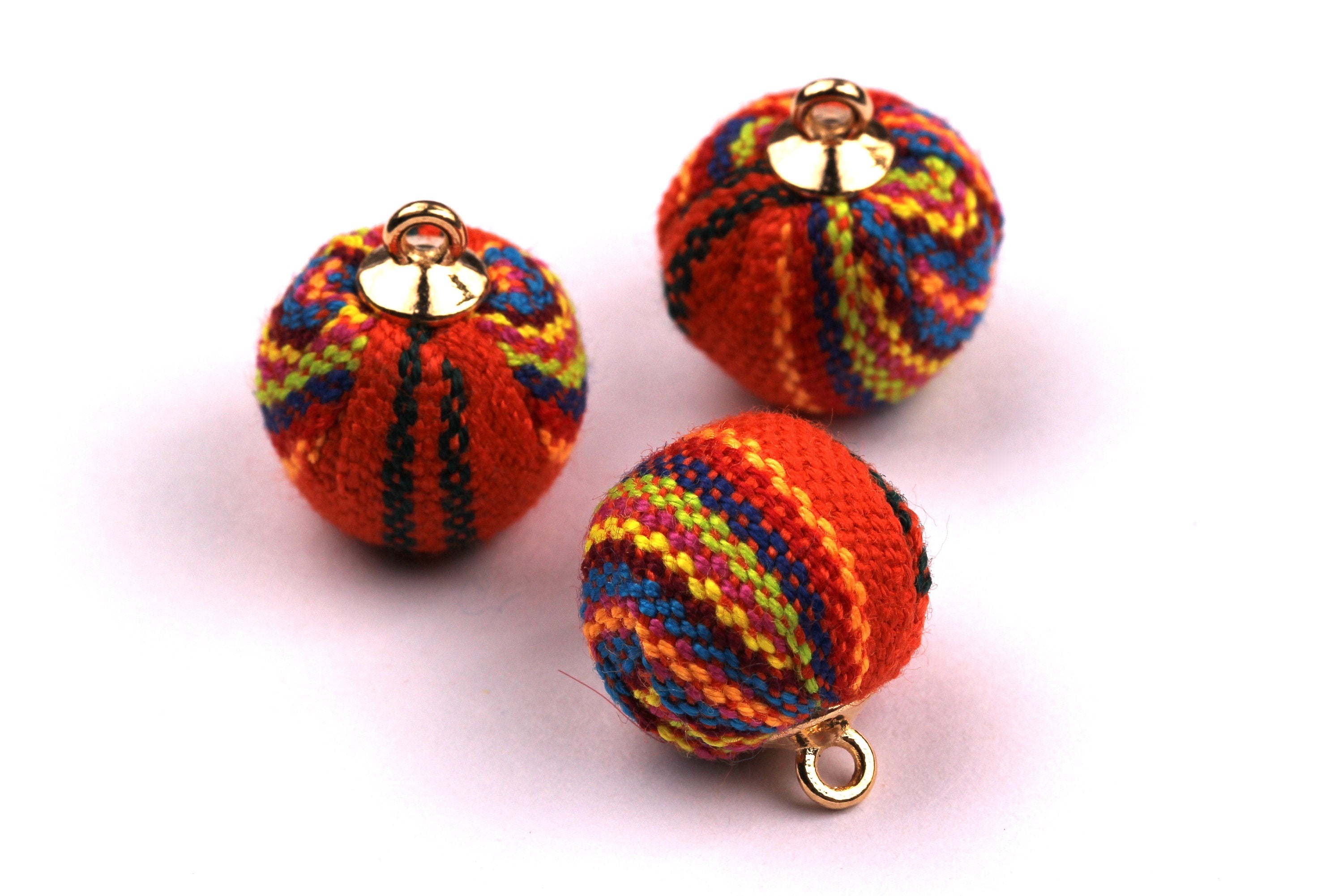 Pom Pom Earring Charms - Fur Ball Pendant - Aluminum Alloy - Earring Findings - Jewelry Accessories - 17x15mm - TT1005 - DOMEDBAZAAR