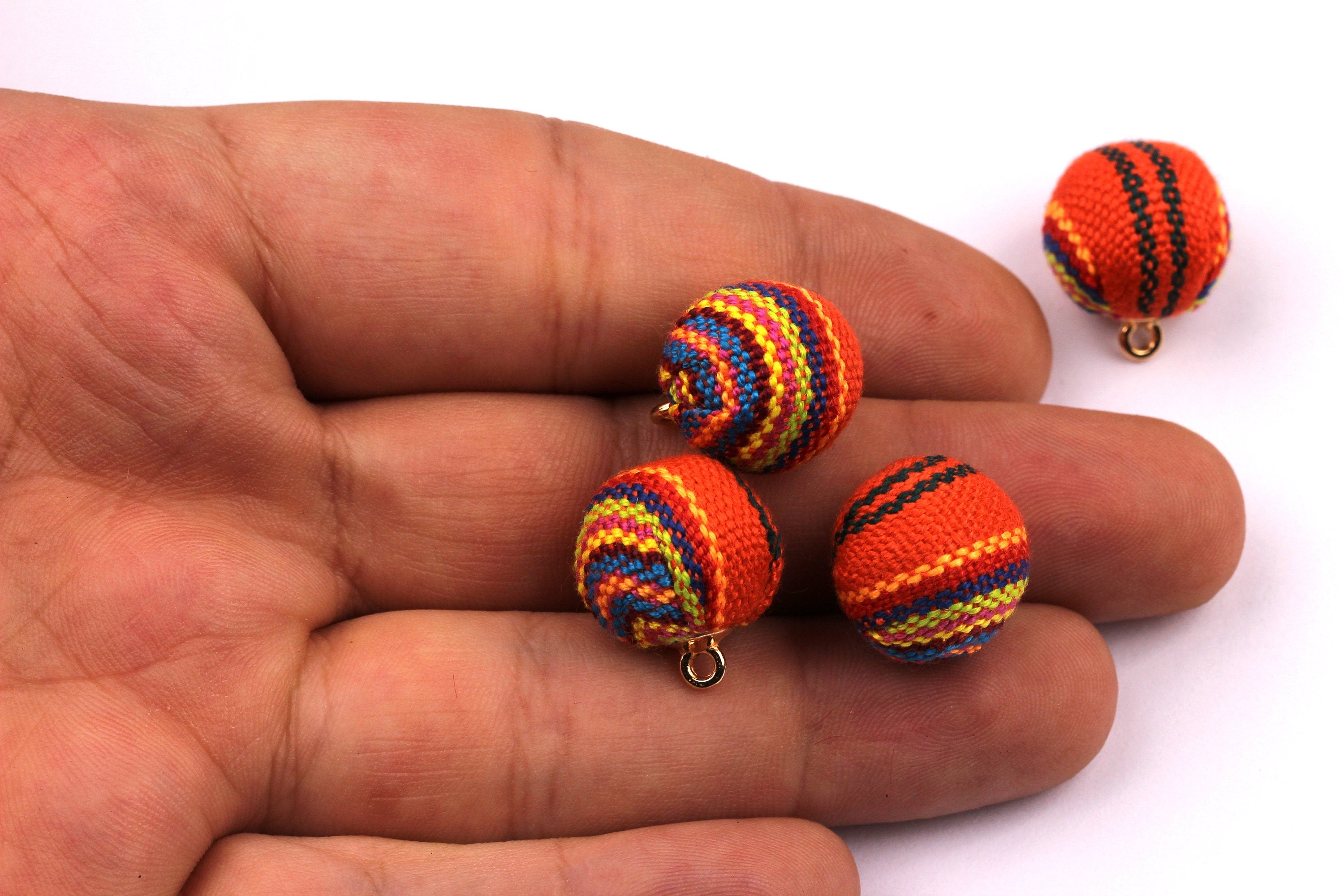 Pom Pom Earring Charms - Fur Ball Pendant - Aluminum Alloy - Earring Findings - Jewelry Accessories - 17x15mm - TT1005 - DOMEDBAZAAR