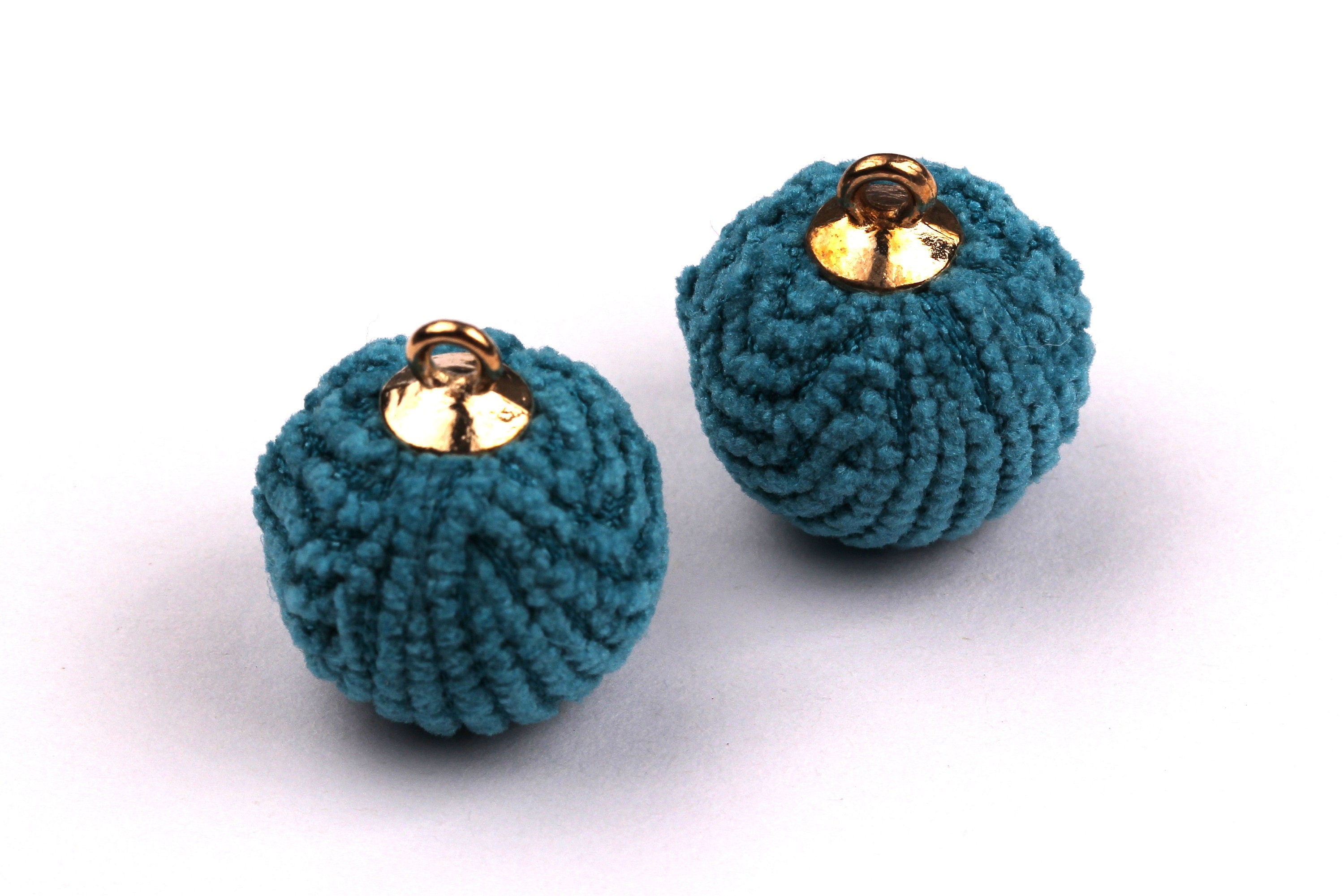 Pom Pom Earring Charms - Fur Ball Pendant - Aluminum Alloy - Earring Findings - Jewelry Accessories - 17x15mm - TT1006 - DOMEDBAZAAR