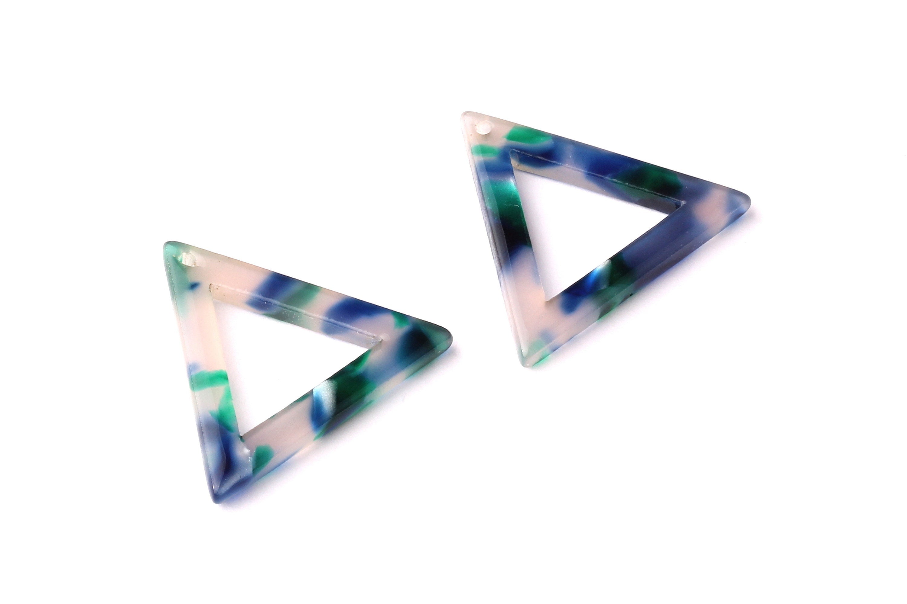 Acetate Triangle Charms - Triangle Earrings and Pendant - Earring Findings - Jewelry Supplies - Color Code: A18 - 22x25x2.3mm - AC1034G - DOMEDBAZAAR