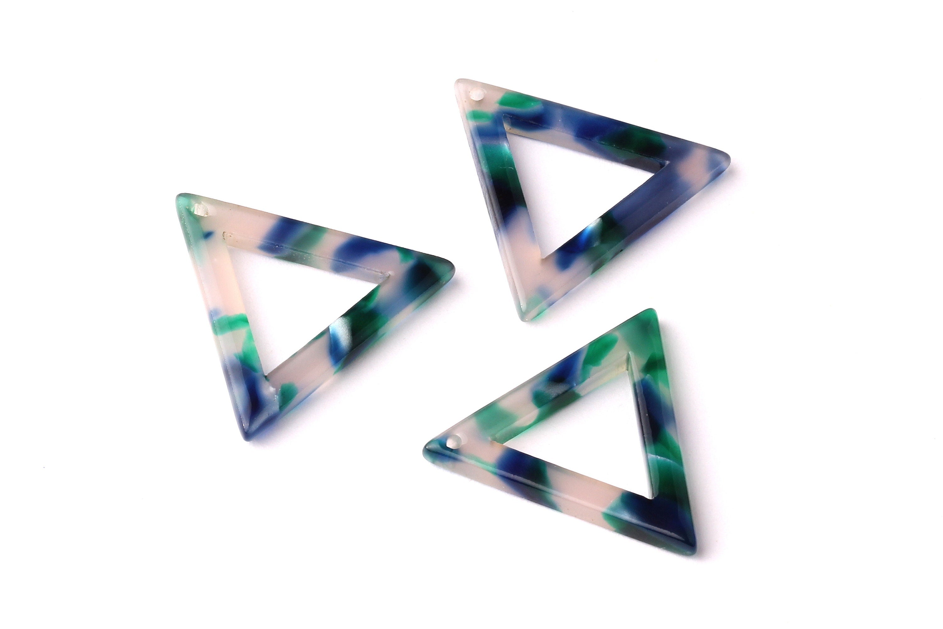 Acetate Triangle Charms - Triangle Earrings and Pendant - Earring Findings - Jewelry Supplies - Color Code: A18 - 22x25x2.3mm - AC1034G - DOMEDBAZAAR