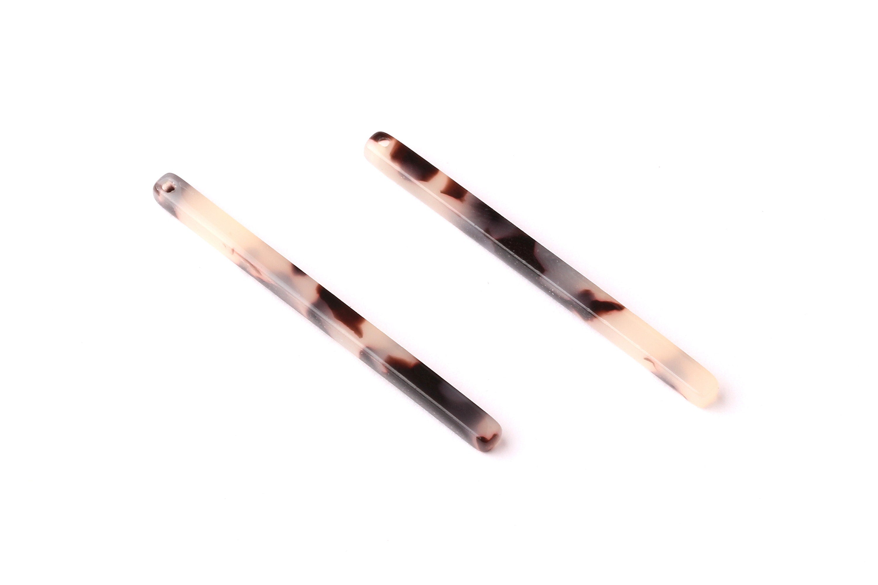 Acetate Stick Charms - Blonde Tortoise Shell Earrings - Stick Earrings and Pendant - Color Code: A06 - 39x2.65x2.85mm - AC1041E - DOMEDBAZAAR