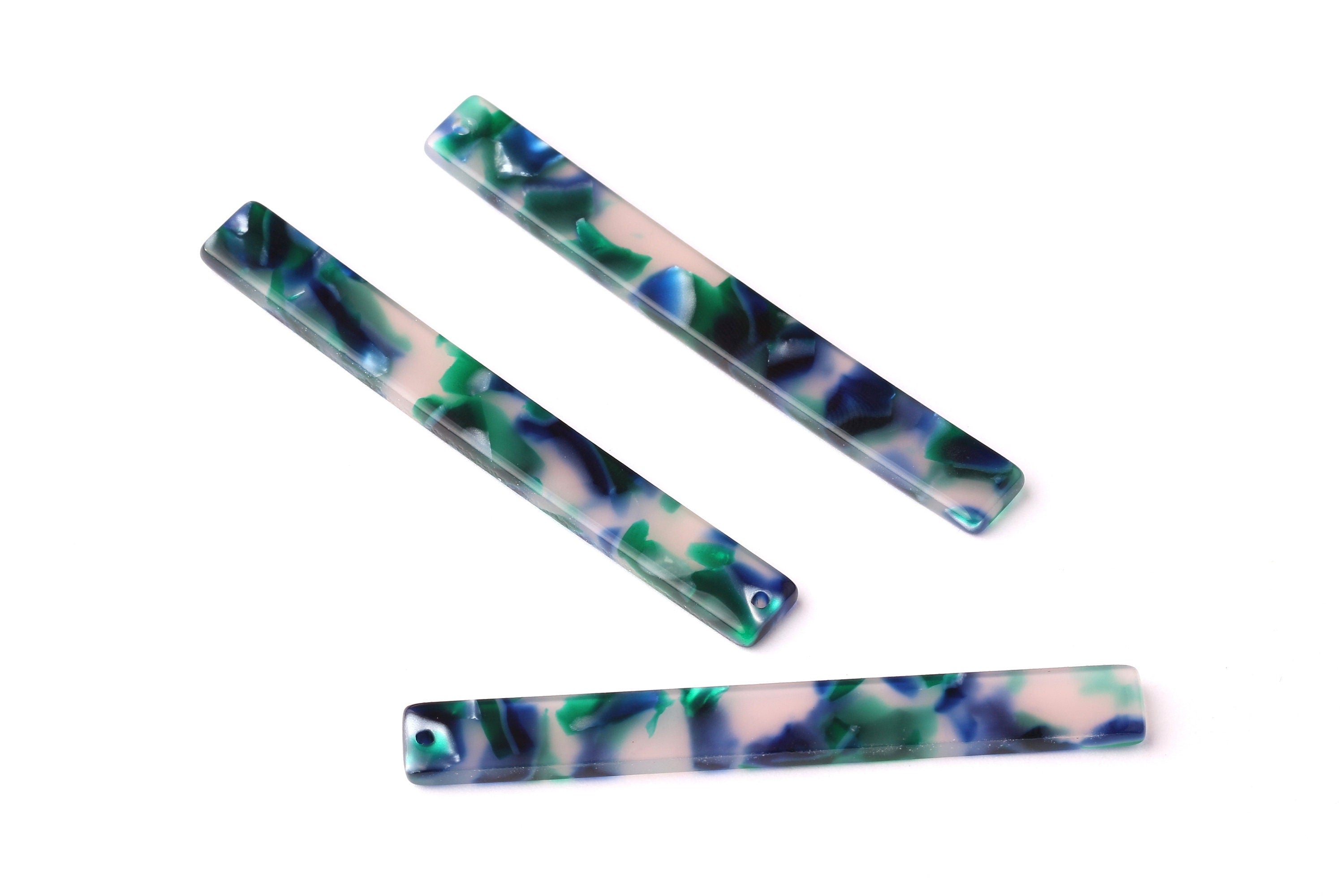 Acetate Stick Charms - Bar Earrings and Pendant - Earring Findings - Jewelry Supplies - Color Code: A18 - 59x7x2.6mm - AC1049F - DOMEDBAZAAR