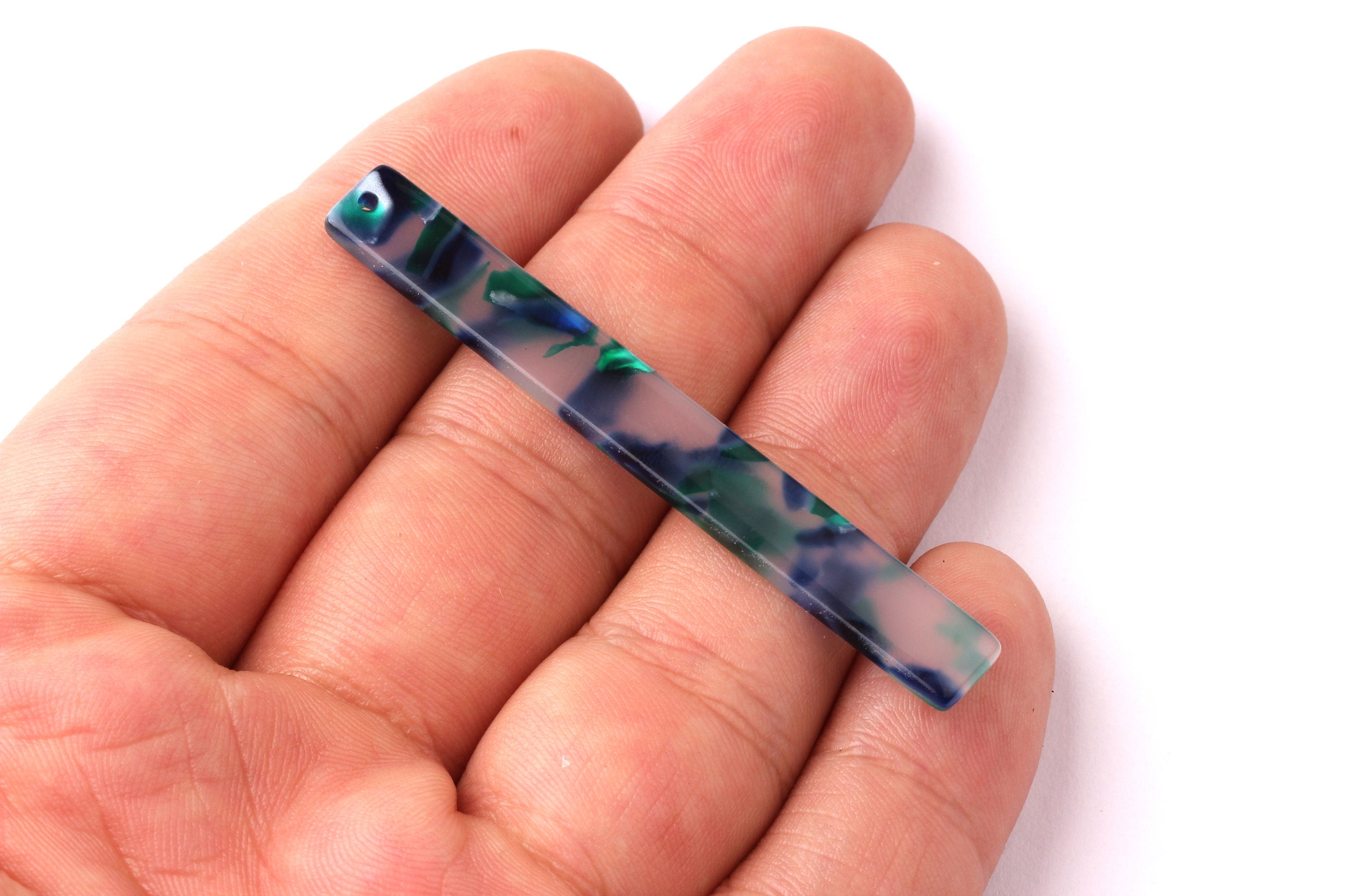 Acetate Stick Charms - Bar Earrings and Pendant - Earring Findings - Jewelry Supplies - Color Code: A18 - 59x7x2.6mm - AC1049F - DOMEDBAZAAR