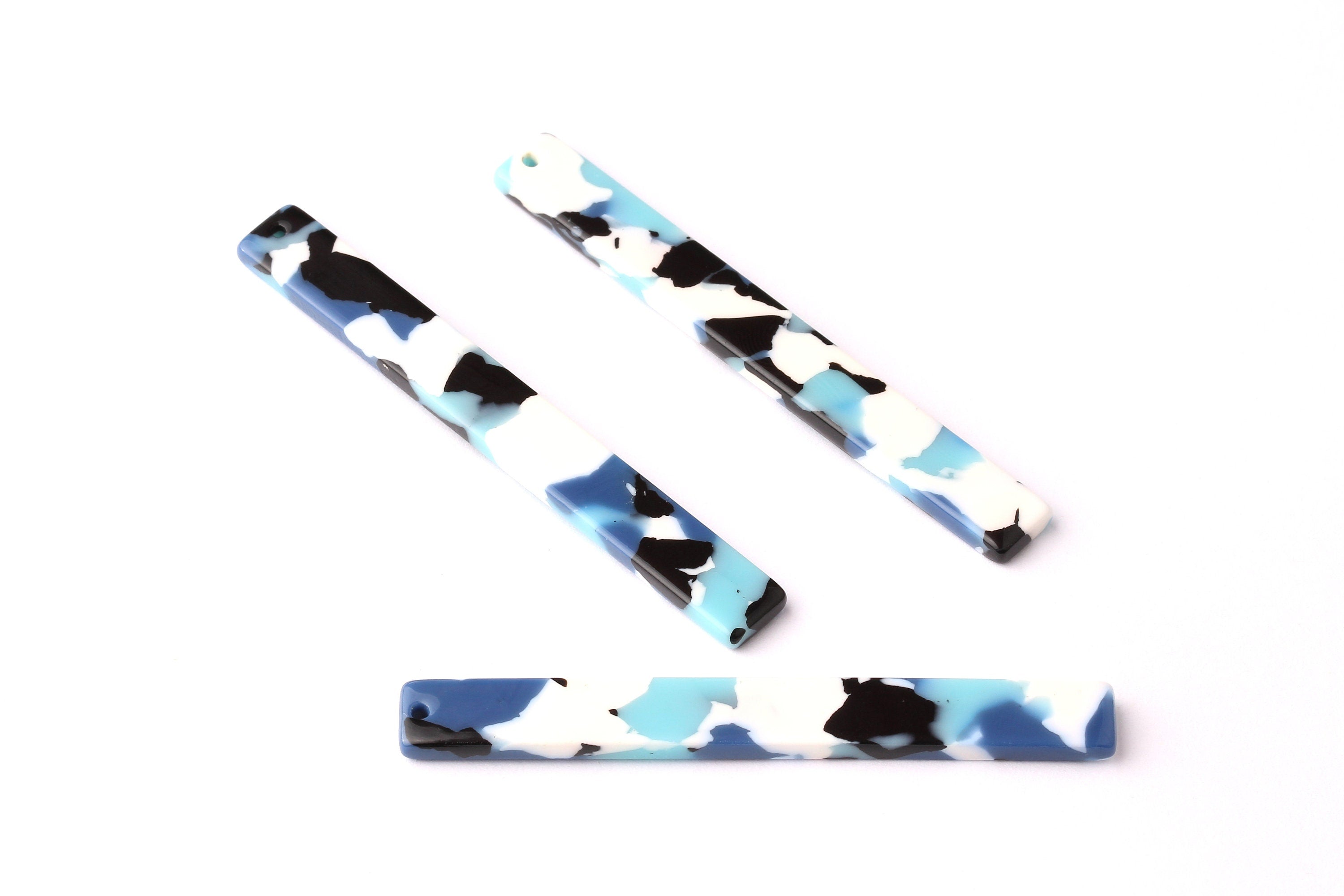 Acetate Stick Charms - Bar Earrings and Pendant - Earring Findings - Jewelry Supplies - Color Code: A16 - 59x7x2.6mm - AC1049G - DOMEDBAZAAR