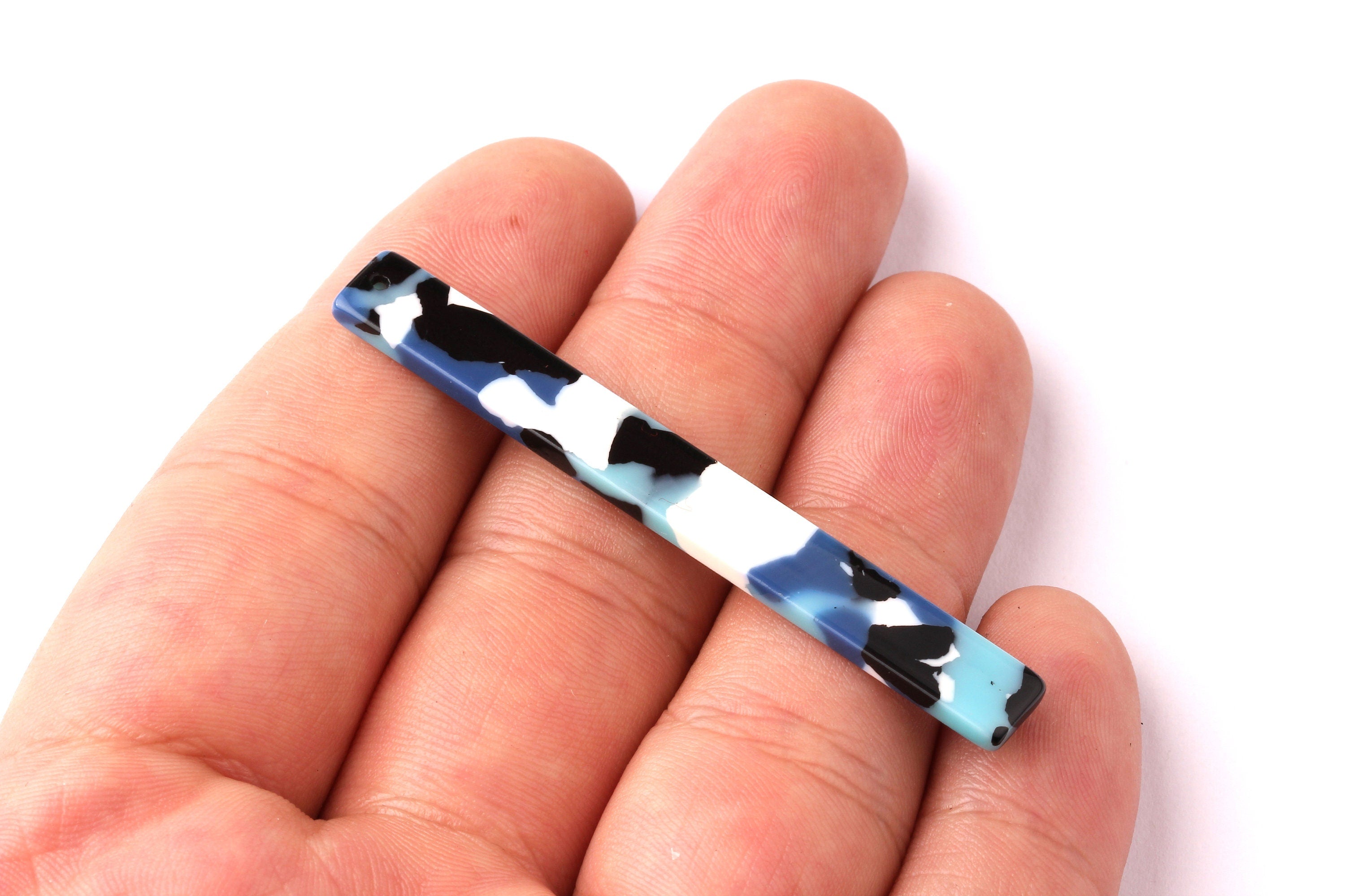 Acetate Stick Charms - Bar Earrings and Pendant - Earring Findings - Jewelry Supplies - Color Code: A16 - 59x7x2.6mm - AC1049G - DOMEDBAZAAR