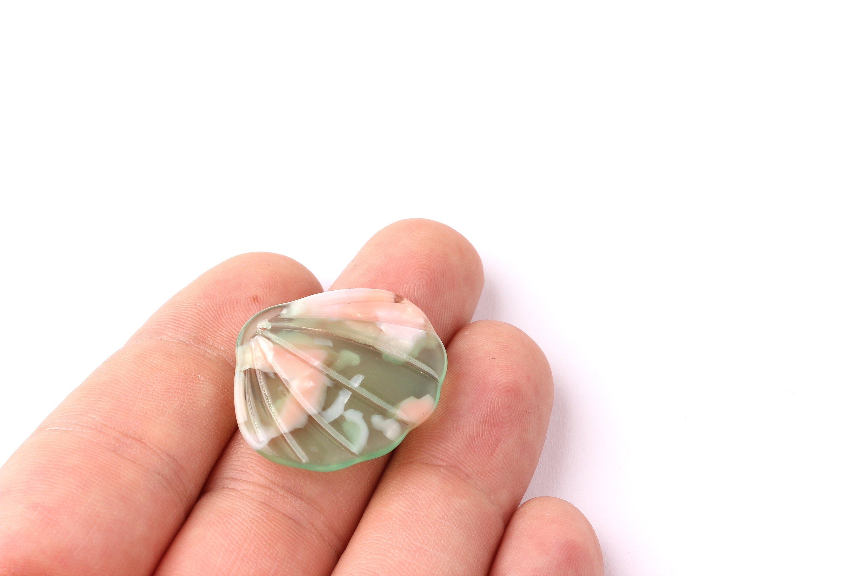 Acetate Shell Charms - Shell Earrings and Pendant - Earring Findings - Jewelry Supplies - Color Code: A38 - 25x29x2.25mm - AC1051B - DOMEDBAZAAR