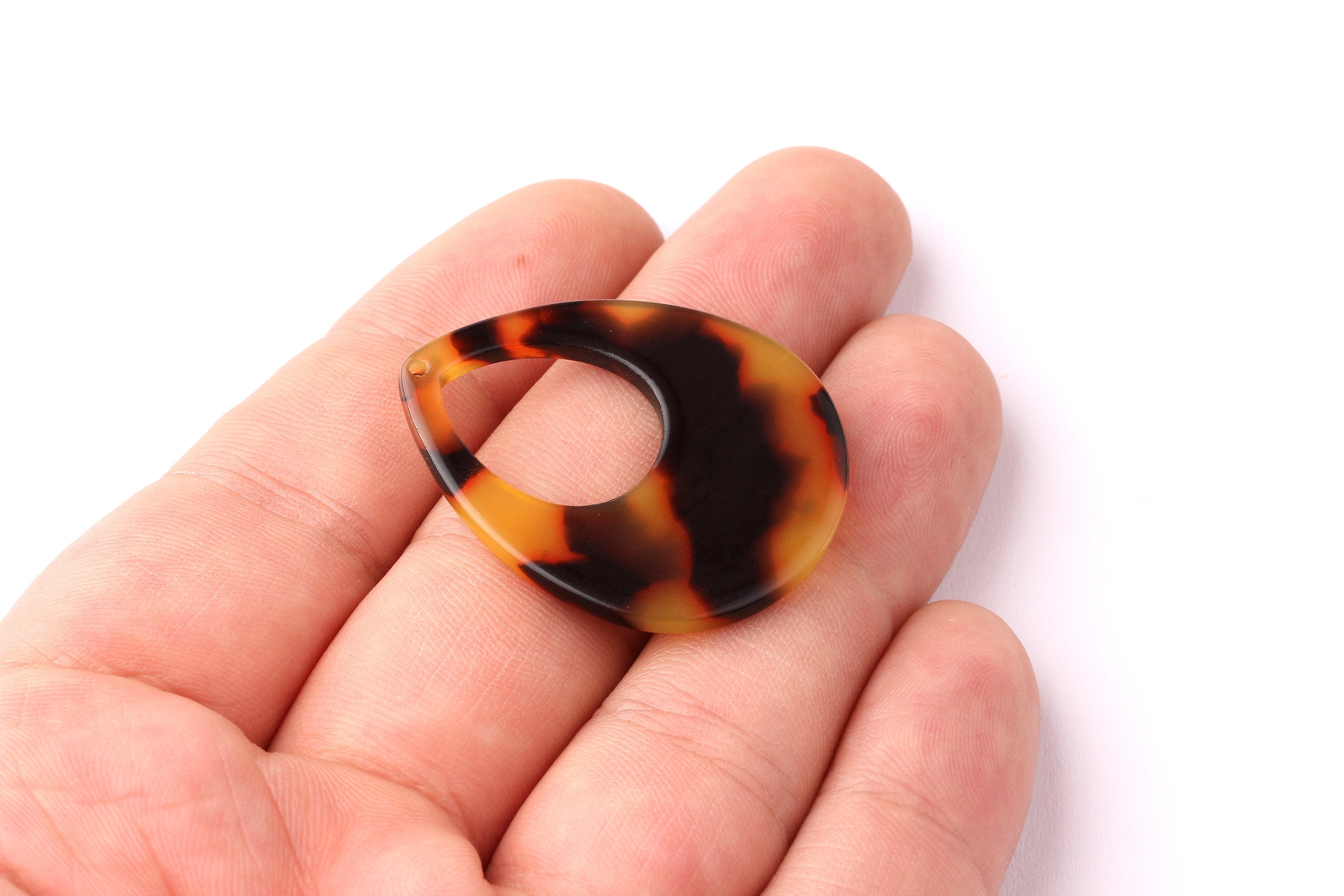 Acetate Drop Charms - Tortoise Shell Earrings - Drop Earings and Pendant - Jewelry Making Supplies - Color Code: A01 - 36x28x2.5mm - AC1062A - DOMEDBAZAAR