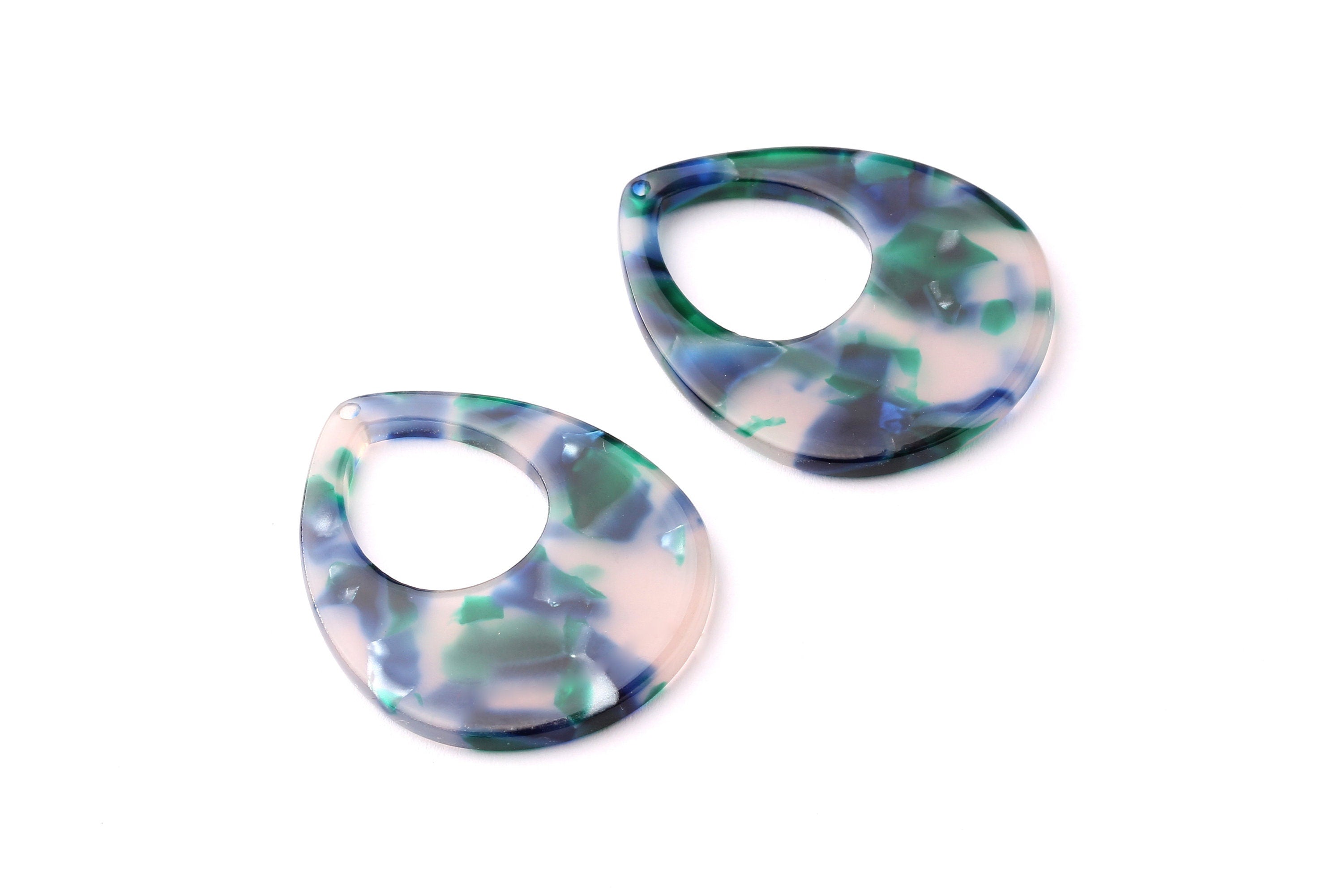 Acetate Drop Charms - Drop Earings and Pendant - Earring Findings - Jewelry Supplies - Color Code: A18 - 36x28x2.5mm - AC1062D - DOMEDBAZAAR