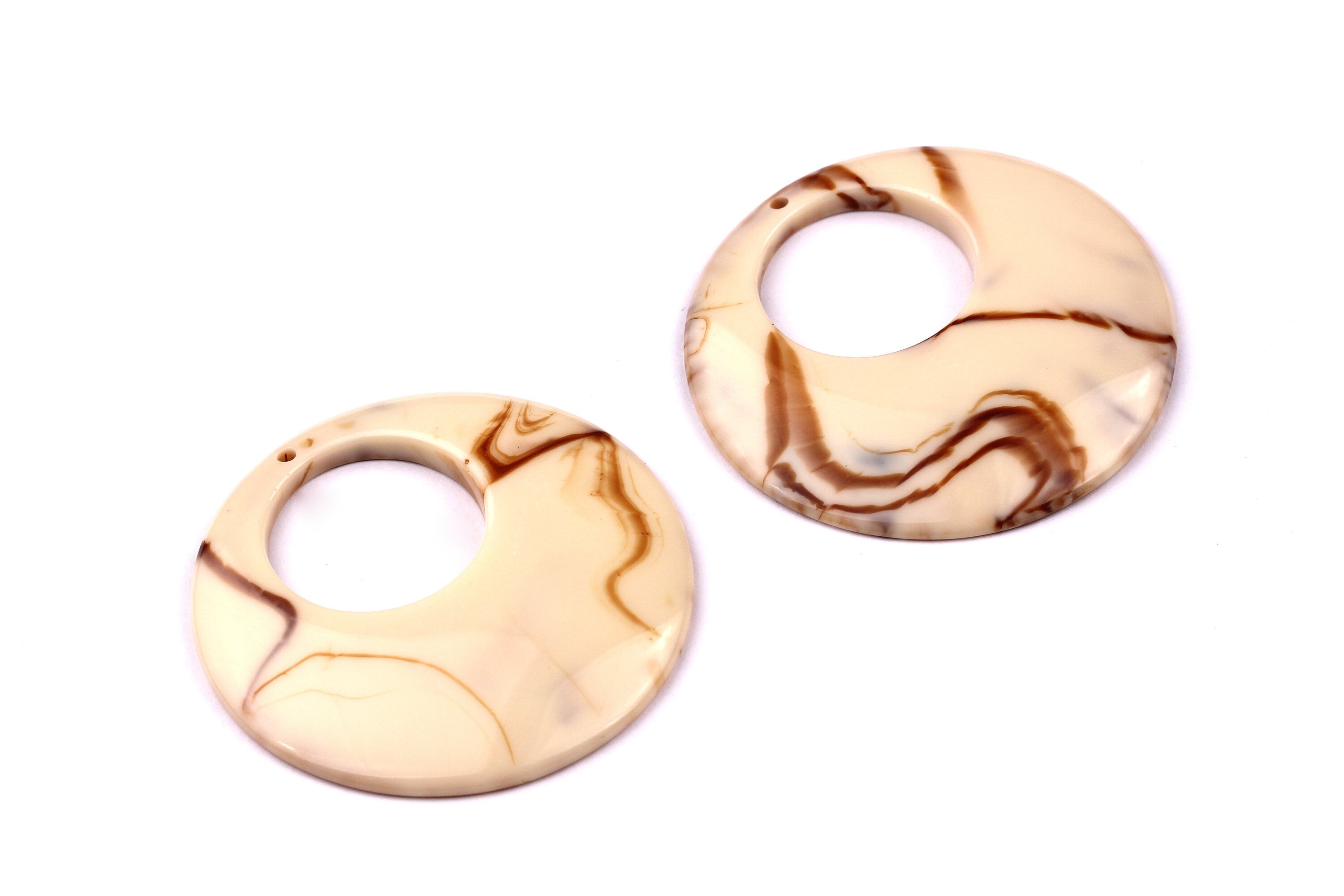 Acrylic Circle Charms - Circle Earrings and Pendant - Earring Findings - Jewelry Supplies - 48x5mm - AC1016A - DOMEDBAZAAR