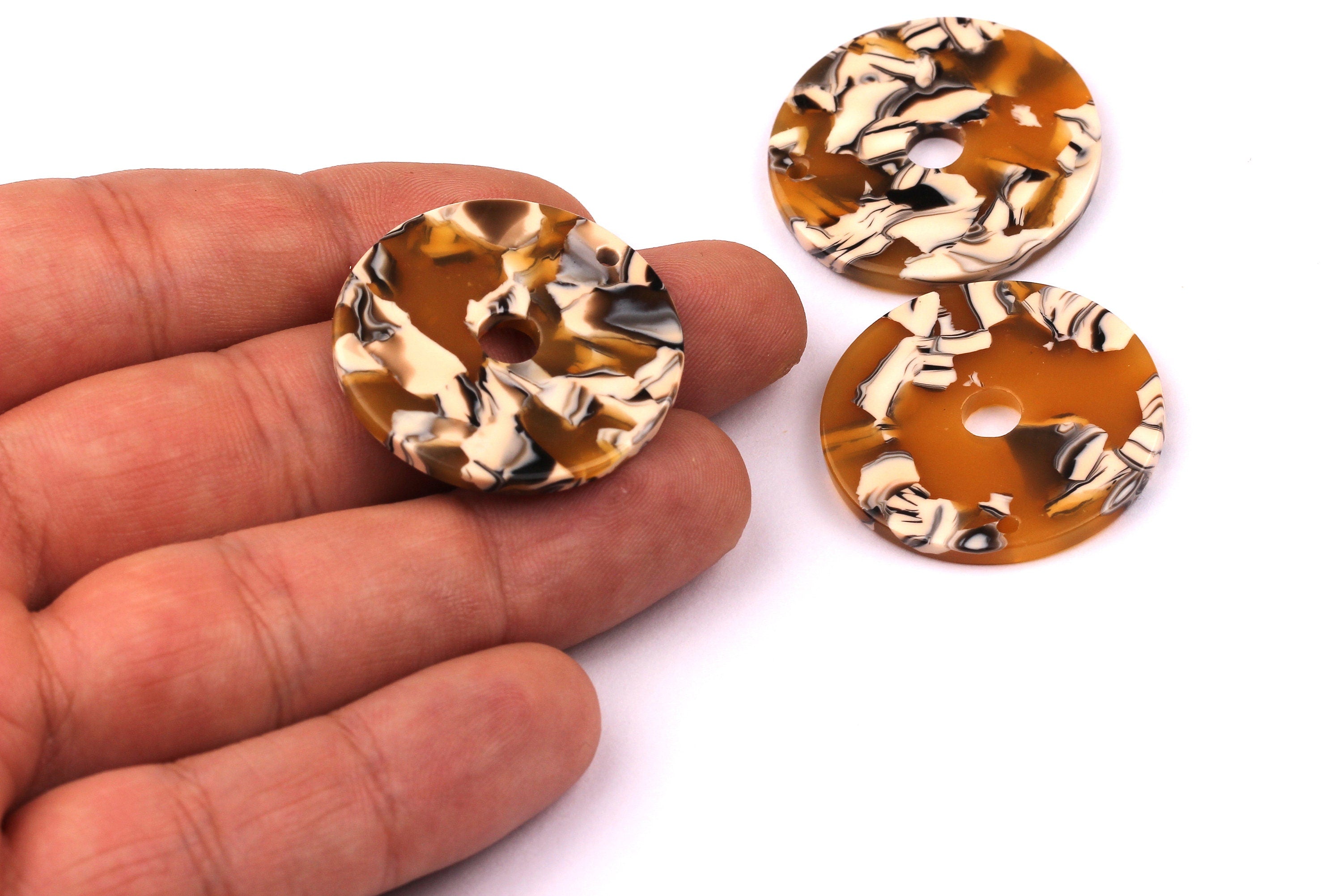 Acetate Circle Charms - Circle Earrings and Pendant - Earring Findings - Jewelry Supplies - Color Code: A14 - 29x2.6mm - AC1018A - DOMEDBAZAAR