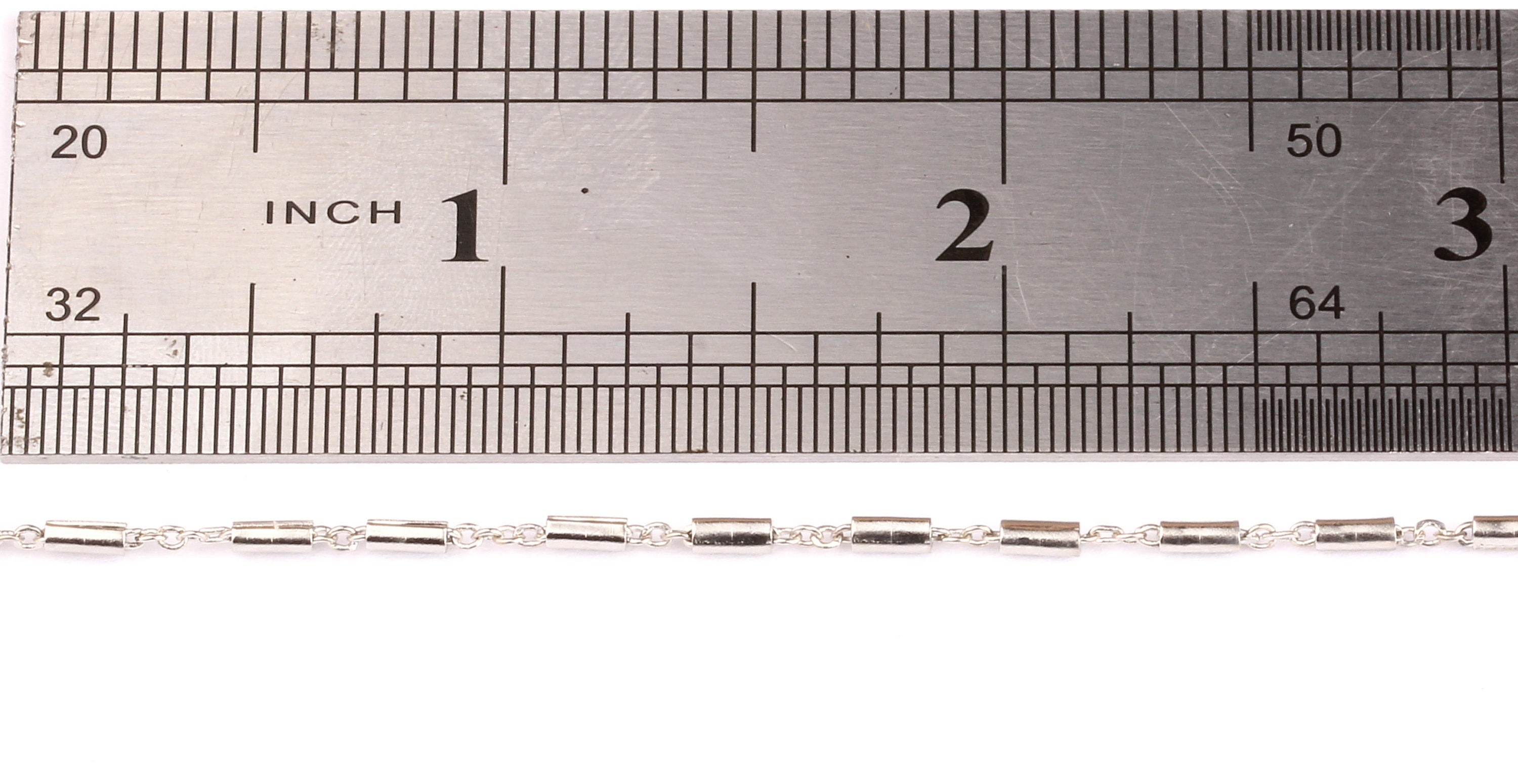 Bar Satellite Cable Chain - Brass Chain- Silver Plated - Soldered - 0.06" x 0.05" x 0.01" - for Necklace Bracelet Jewellery Making - CC1009 - DOMEDBAZAAR