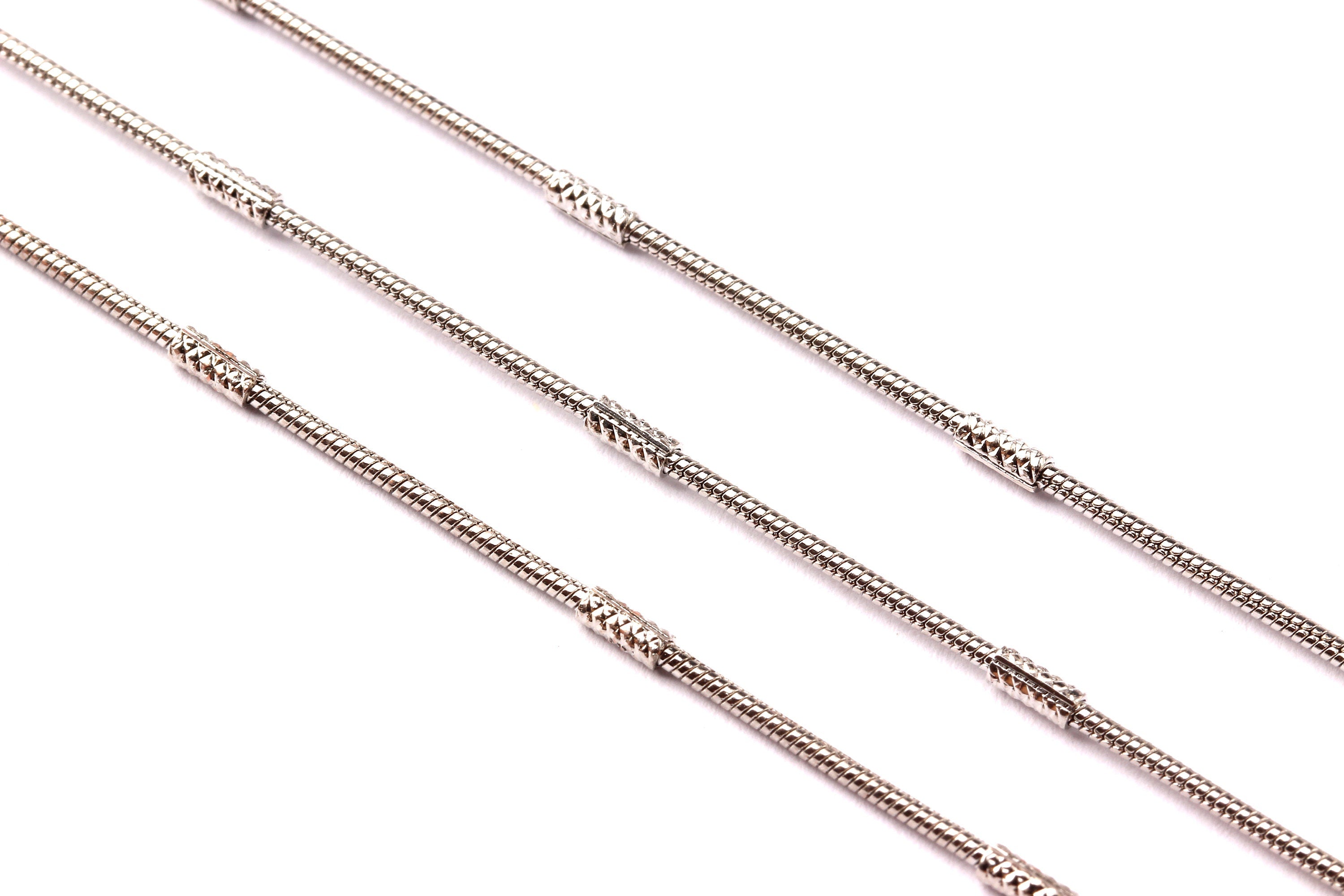 Bar Satellite Snake Chain - Brass Chain- Silver Plated - Soldered - 0.05" - for Necklace Bracelet Earing Jewellery Making - CC1012 - DOMEDBAZAAR