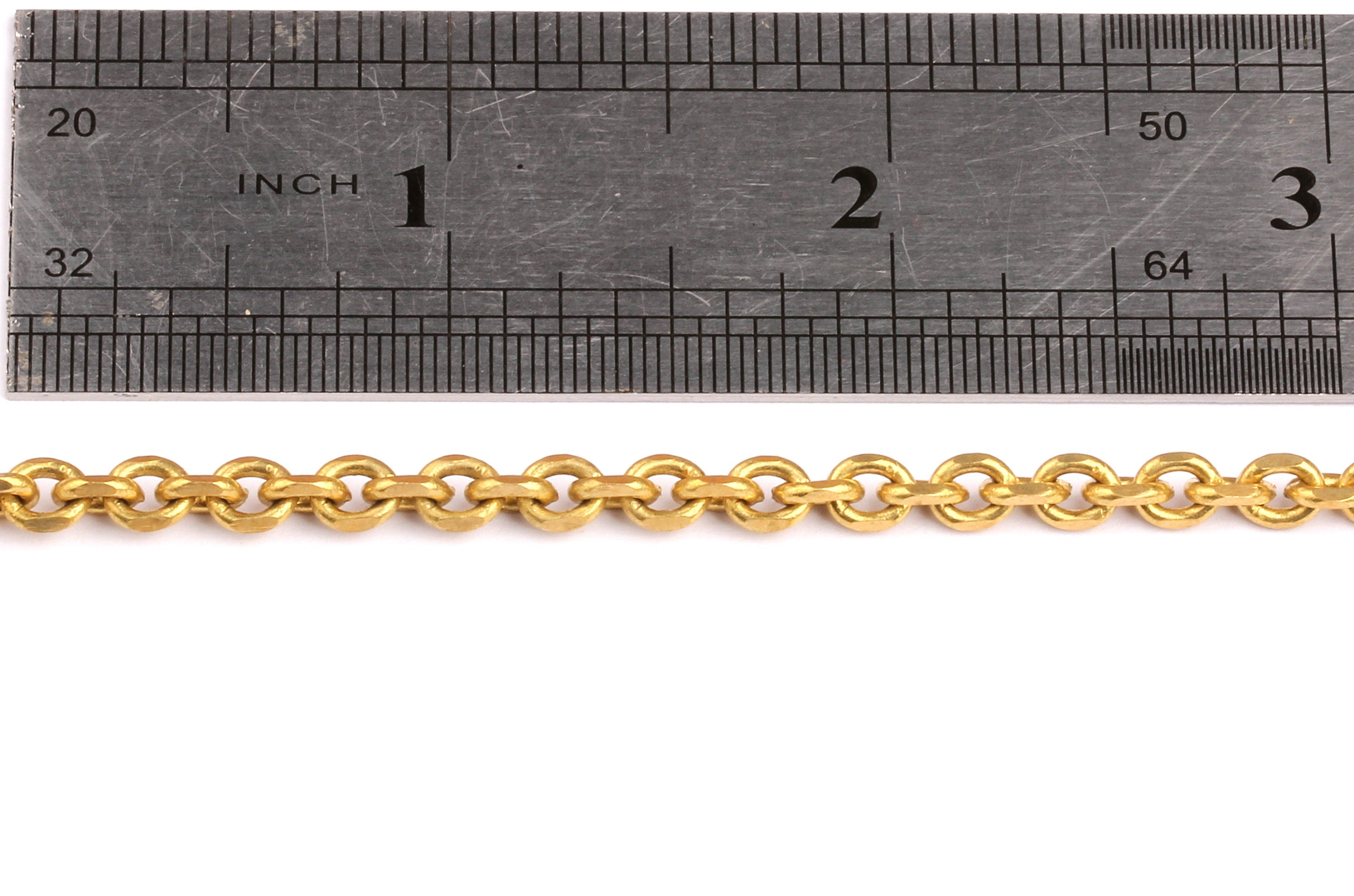 Flat Cable Chain - Raw Brass - Unsoldered - Faceted Cable Chain - 0.21" x 0.17" x 0.05" - for Necklace Bracelet Jewellery Making - CC1032 - DOMEDBAZAAR