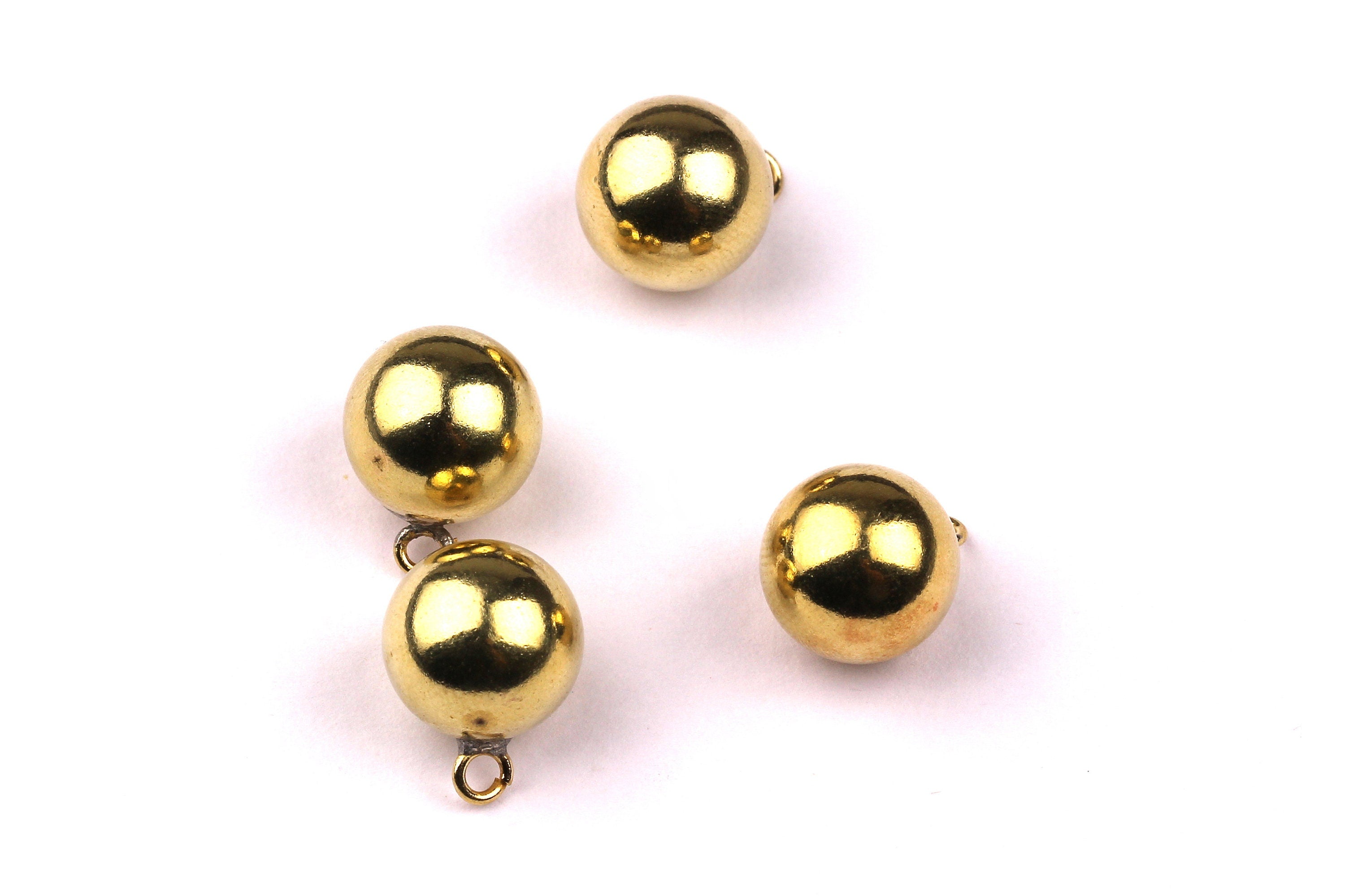 Raw Brass Ball Charms - Raw Brass Earring - Gold Tone Charms - Earring Findings - Jewelry Supplies - 11.8mm - PP1056 - DOMEDBAZAAR