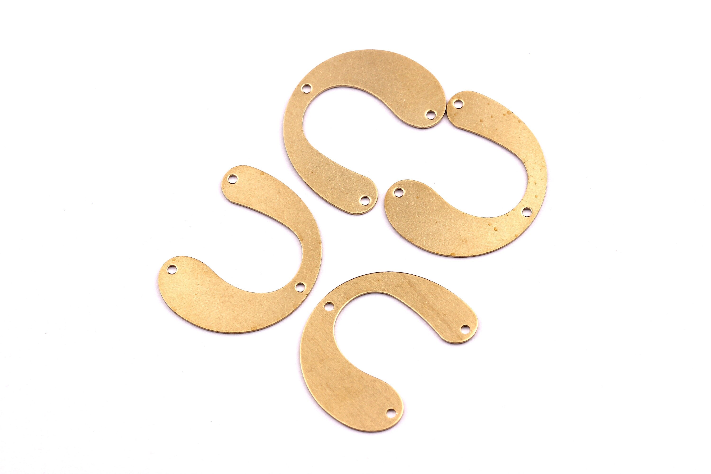 Brass U Shaped Connector- Raw Brass U Shaped Charms - Earring Findings - Jewelry Supplies - 19.5x24mm - PP1201 - DOMEDBAZAAR