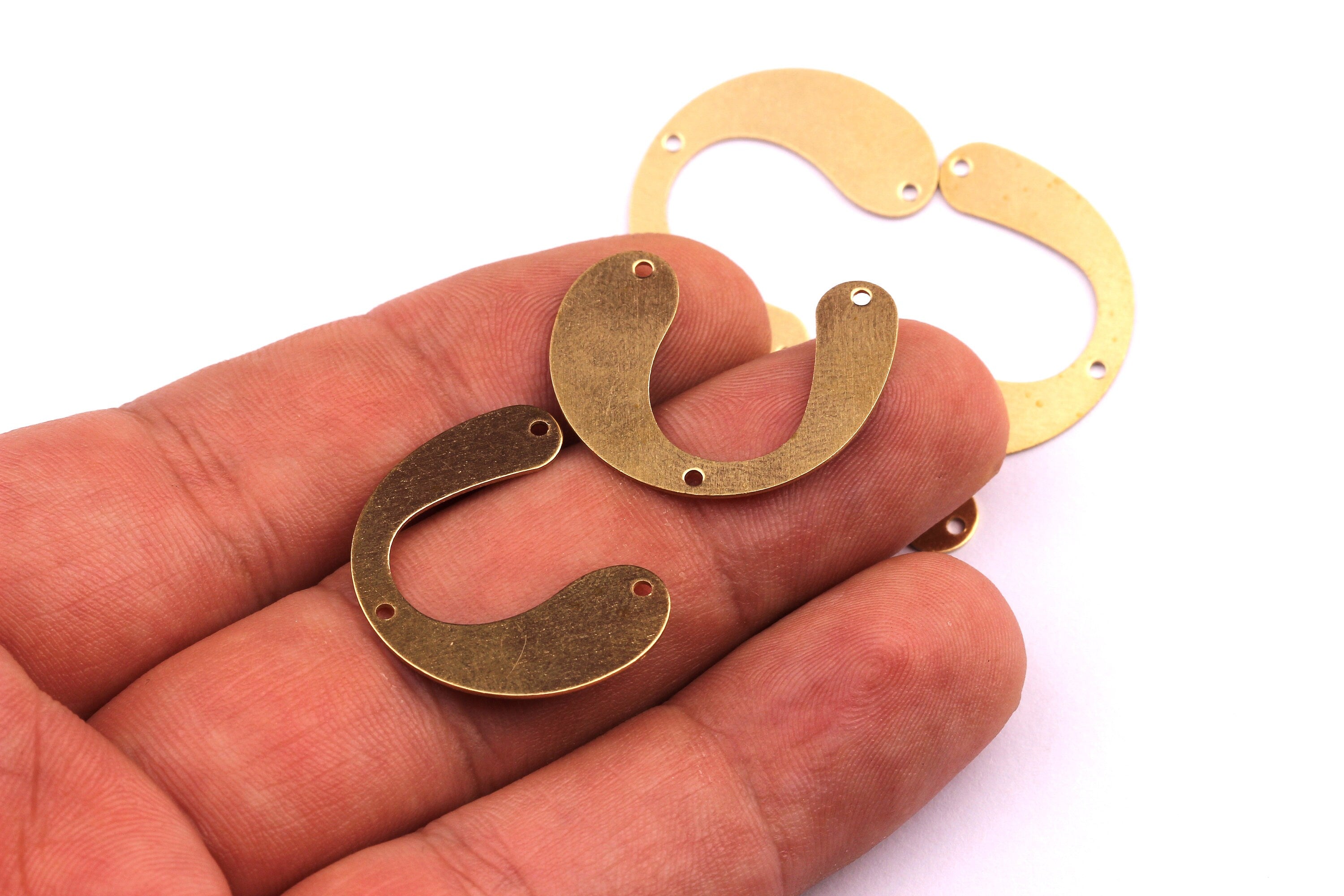 Brass U Shaped Connector- Raw Brass U Shaped Charms - Earring Findings - Jewelry Supplies - 19.5x24mm - PP1201 - DOMEDBAZAAR