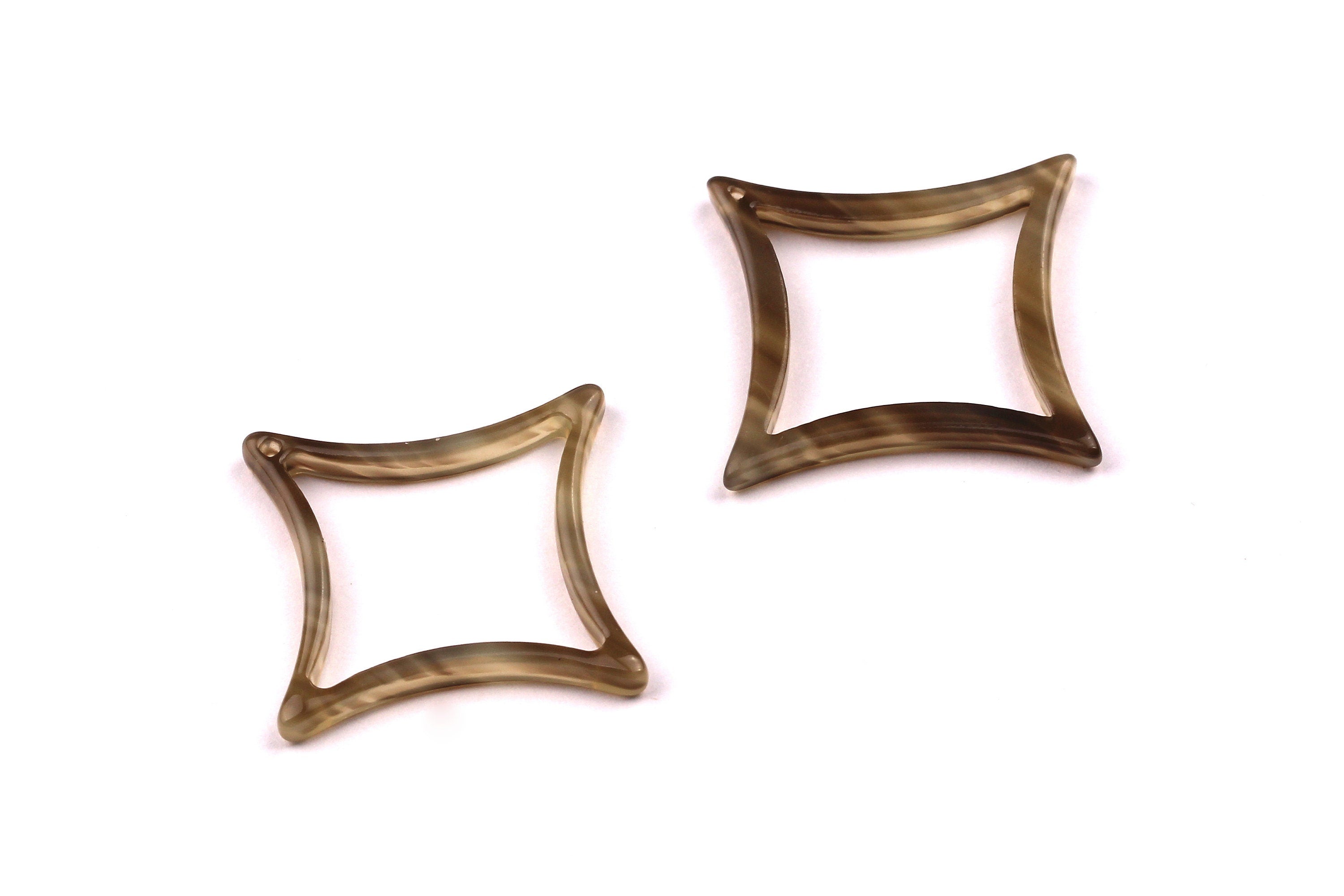 Acetate Compass Points Charms - Compass Points Earrings and Pendant - Earring Findings - Color Code: A88 - 33x2.6mm - AC1021F - DOMEDBAZAAR