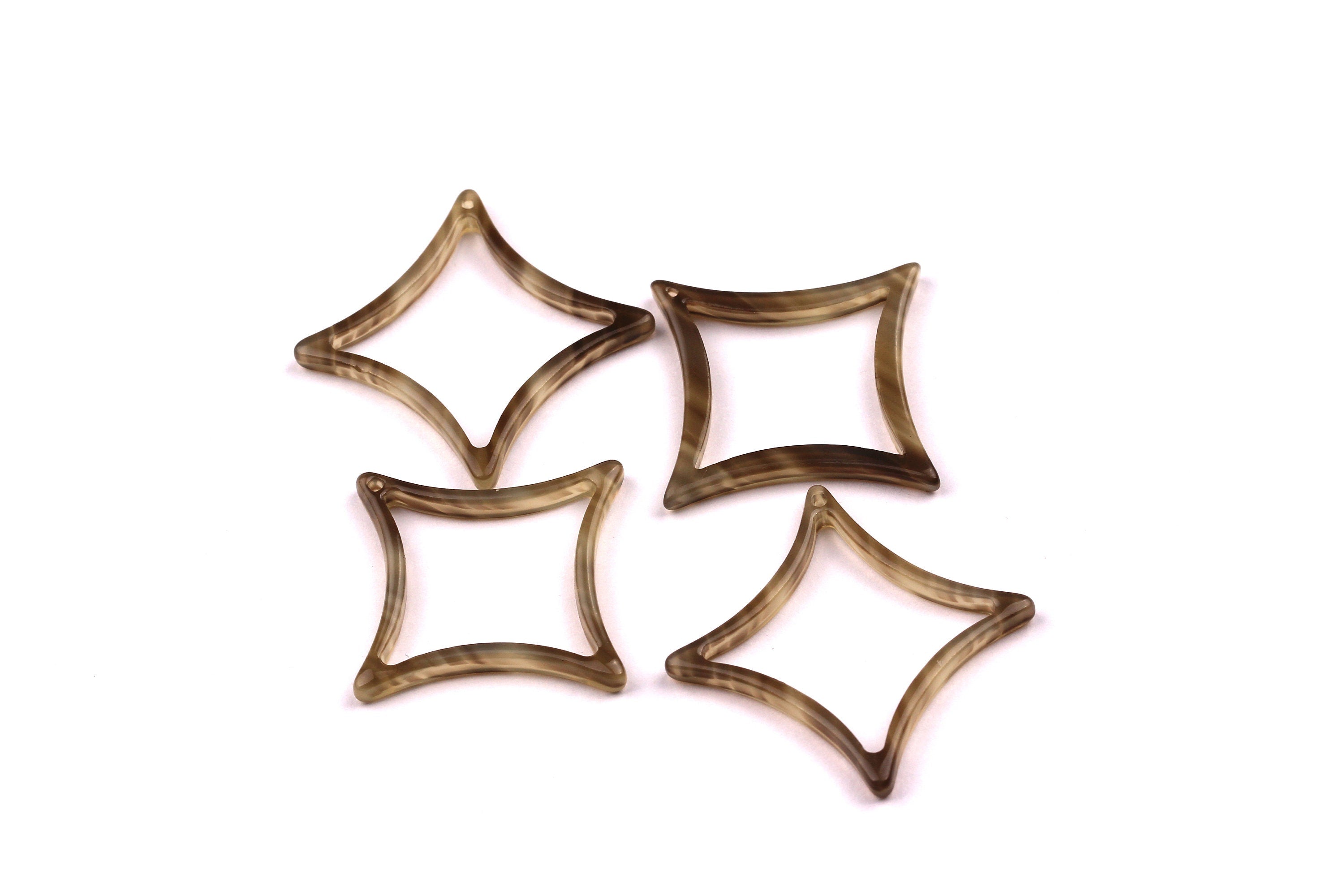 Acetate Compass Points Charms - Compass Points Earrings and Pendant - Earring Findings - Color Code: A88 - 33x2.6mm - AC1021F - DOMEDBAZAAR