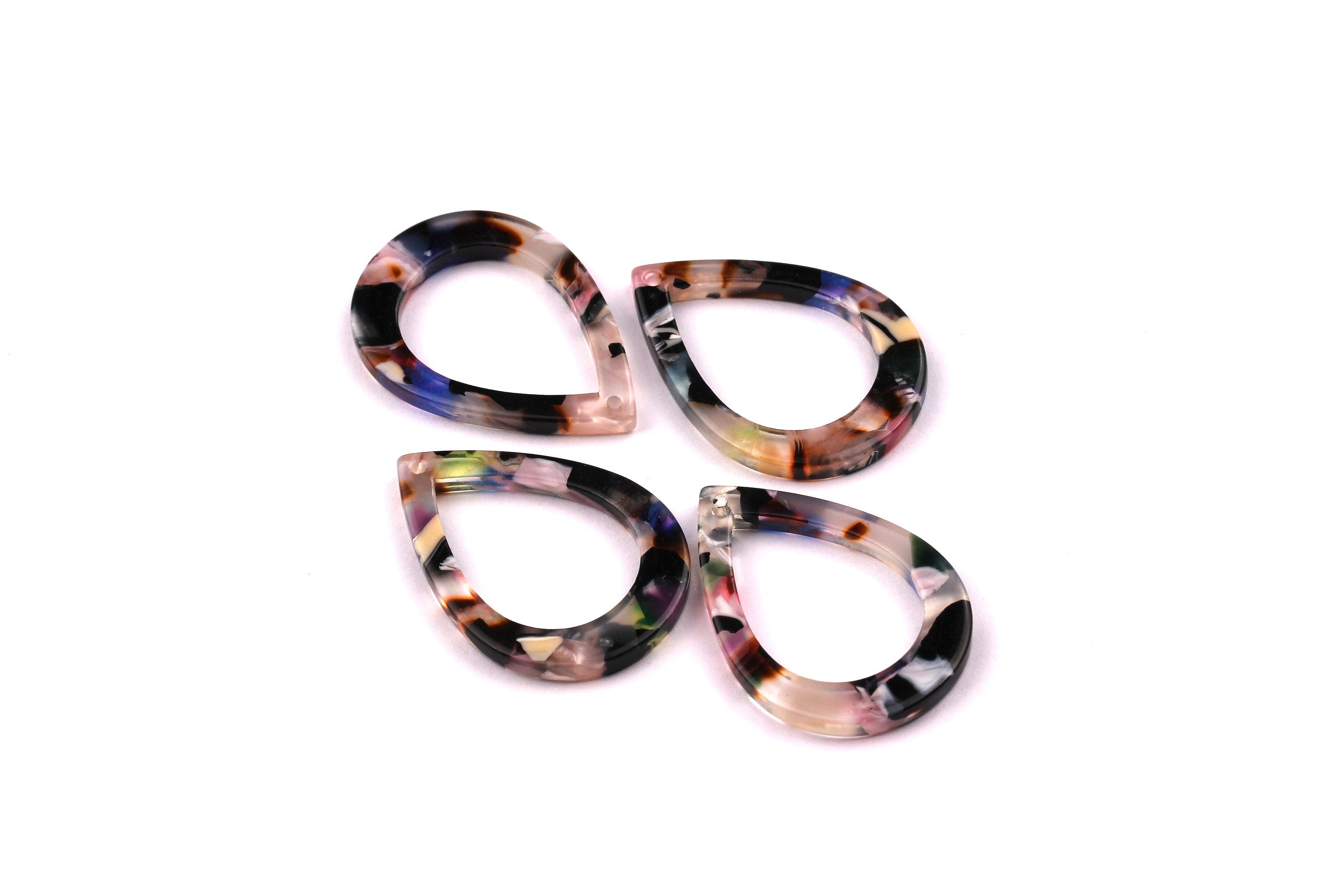 Acetate Drop Charms - Drop Earrings and Pendant - Earring Findings - Jewelry Supplies - Color Code: A11 - 31x2.5mm - AC1023C - DOMEDBAZAAR