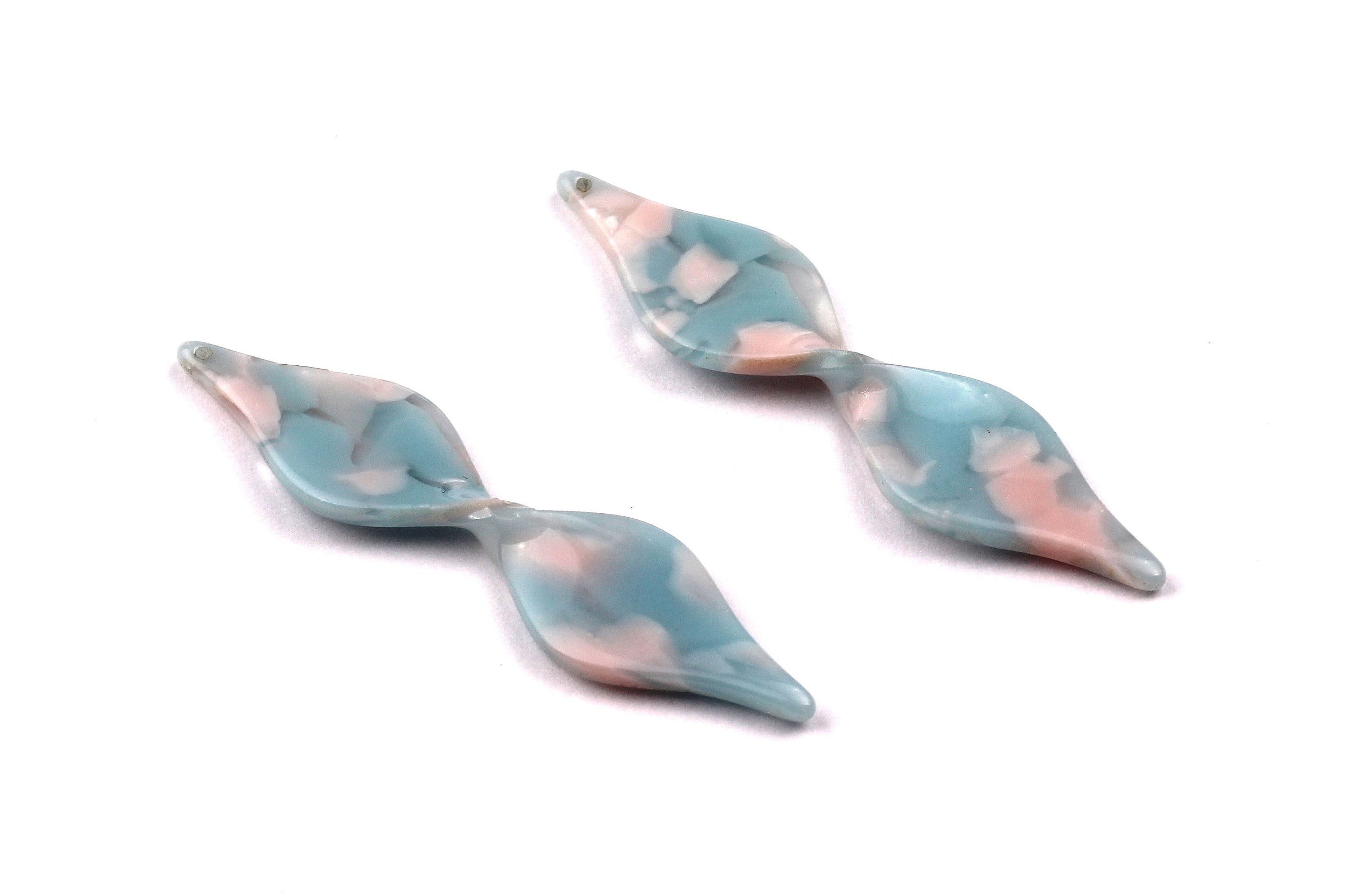 Acetate Twisted Charms - Twisted Earrings and Pendant - Earring Findings - Earring Findings - Color Code: A97 - 49x11mm - AC1028A - DOMEDBAZAAR