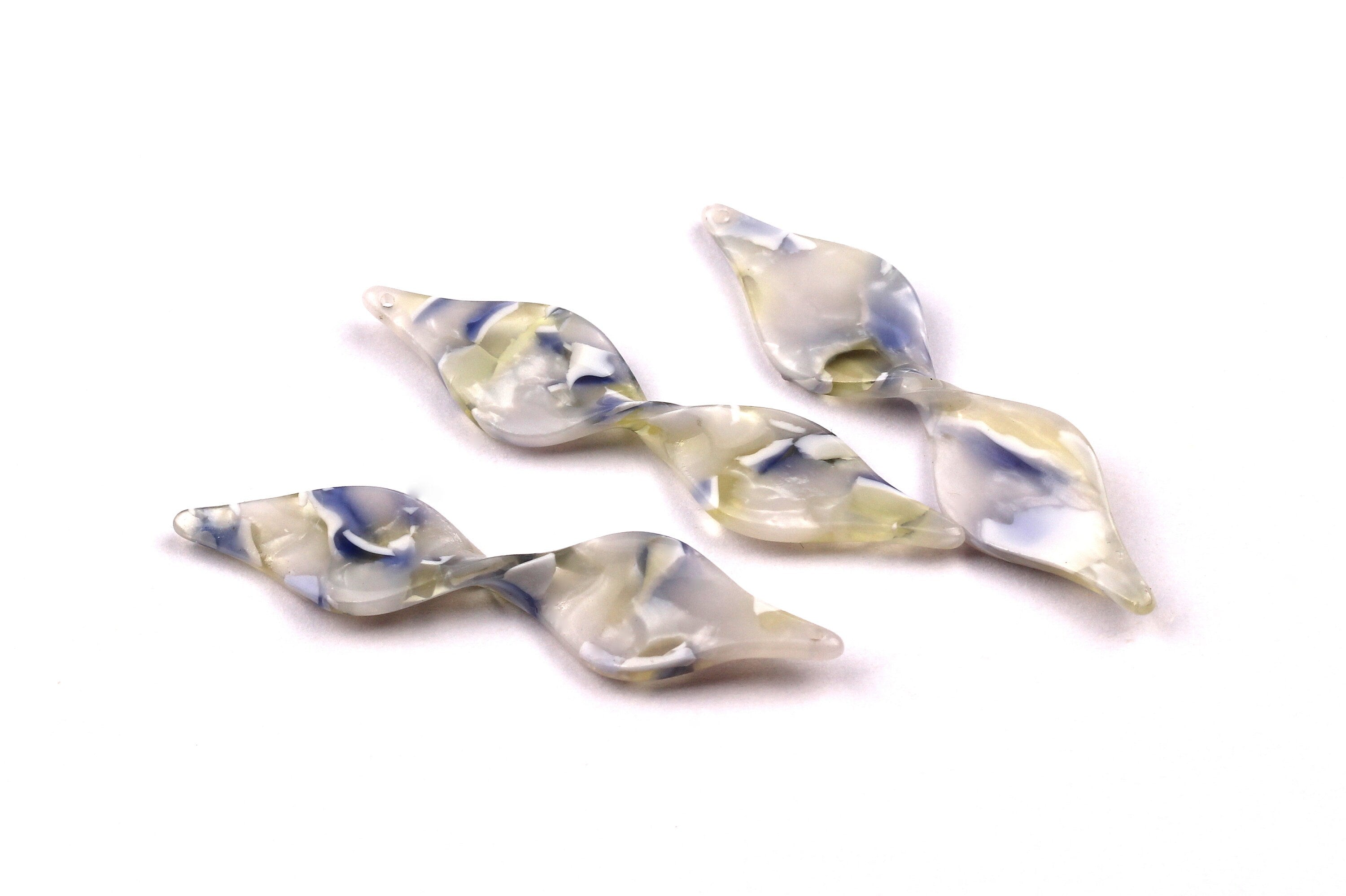 Acetate Twisted Charms - Twisted Earrings and Pendant - Earring Findings - Earring Findings - 49x11mm - AC1028D - DOMEDBAZAAR