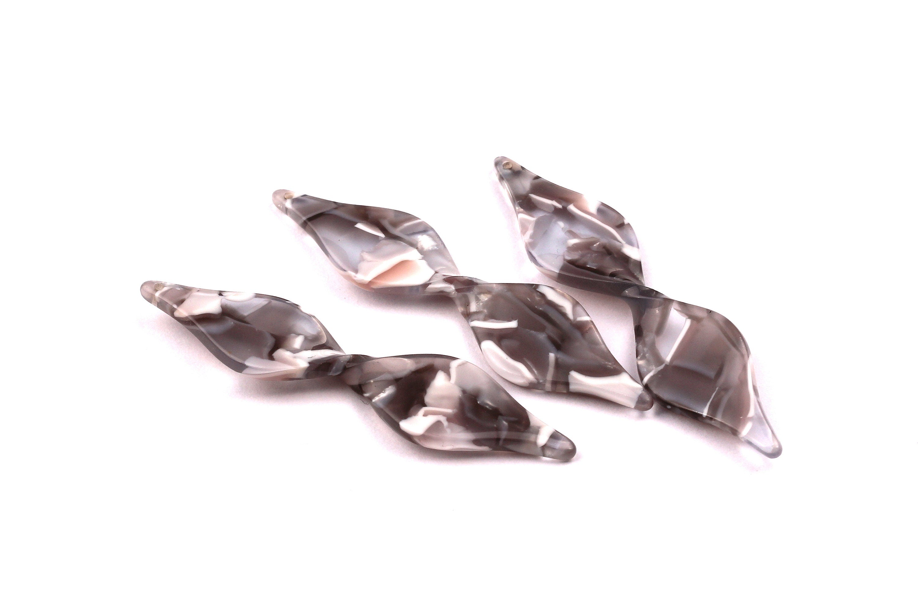 Acetate Twisted Charms - Twisted Earrings and Pendant - Earring Findings - Earring Findings - Color Code: A20 - 48x11mm - AC1028E - DOMEDBAZAAR