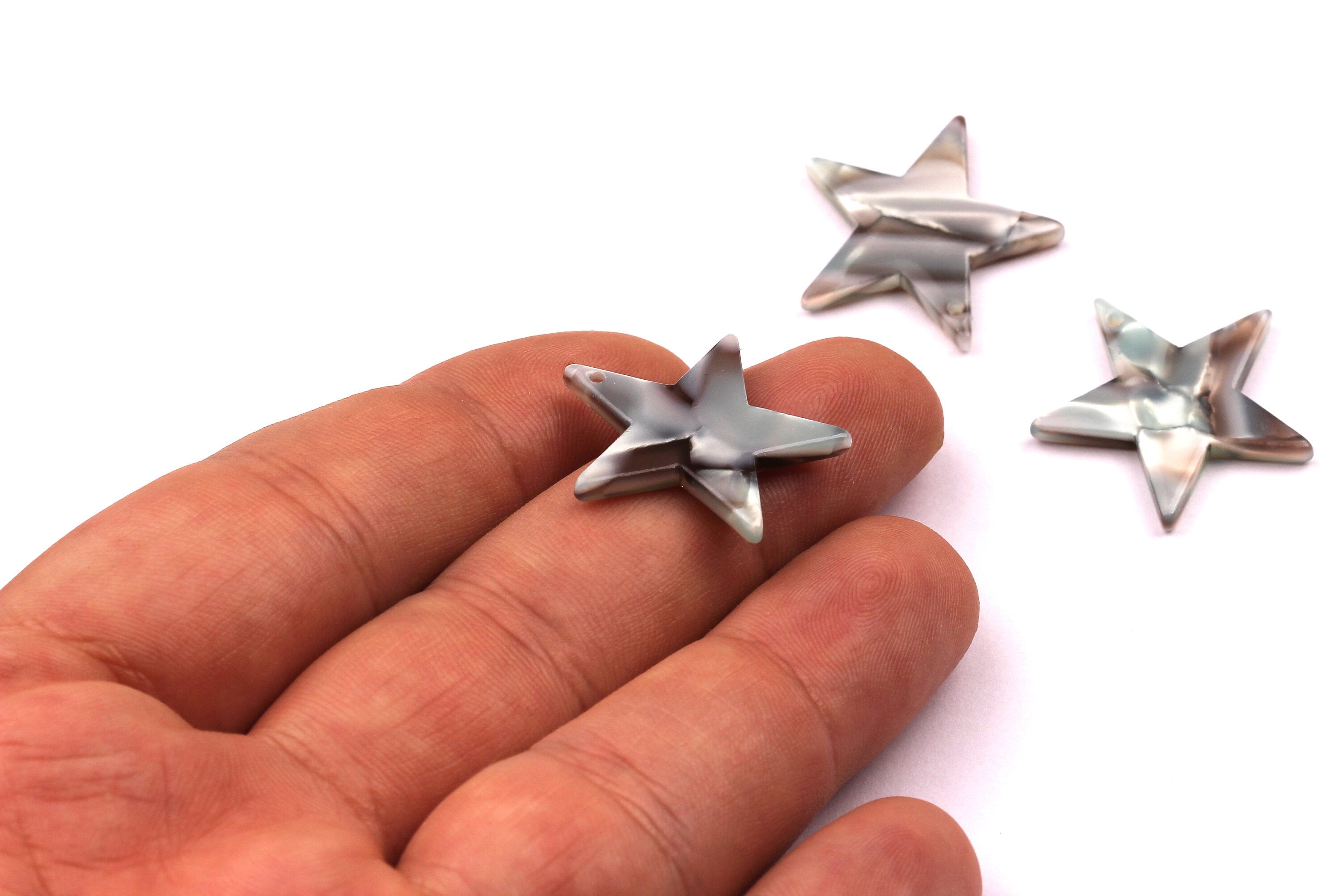 Acetate Star Charms - Star Earrings and Pendant - Earring Findings - Jewelry Supplies - Color Code: A22 - 24x2.5mm - AC1029B - DOMEDBAZAAR