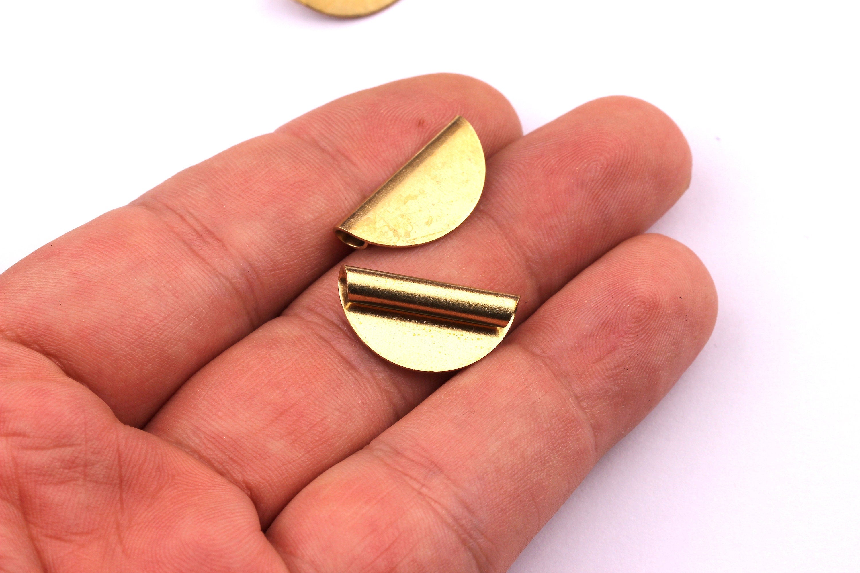 Brass Roll Blank - Semi Circle Roll Blank - Jewelry Supplies - 25x7mm - PP1195 - DOMEDBAZAAR