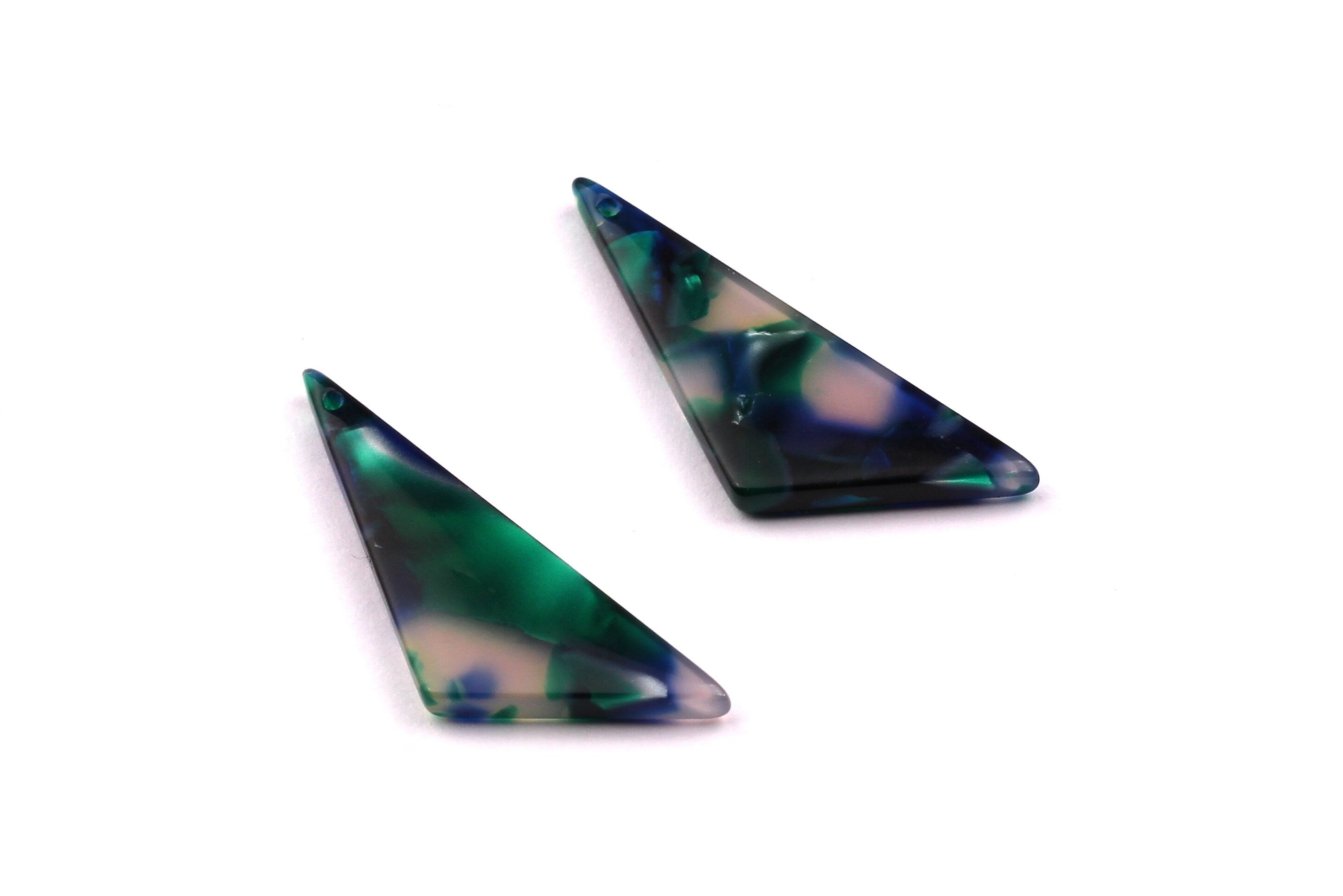 Acetate Triangle Charms - Triangle Earrings and Pendant - Earring Findings - Jewelry Supplies - Color Code: A18 - 34x10mm - AC1027A - DOMEDBAZAAR