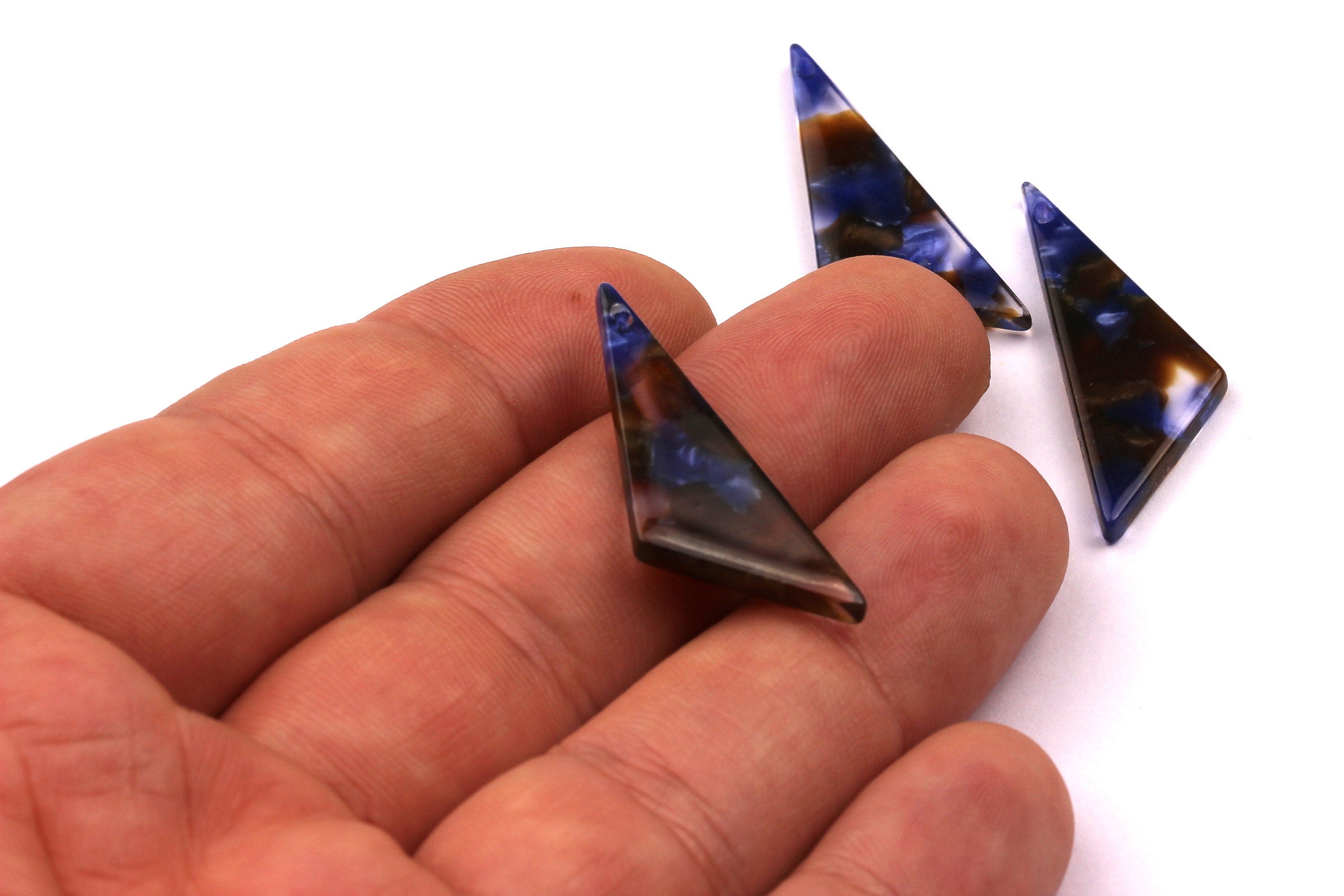 Acetate Triangle Charms - Triangle Earrings and Pendant - Earring Findings - Jewelry Supplies - 31x11mm - AC1027C - DOMEDBAZAAR