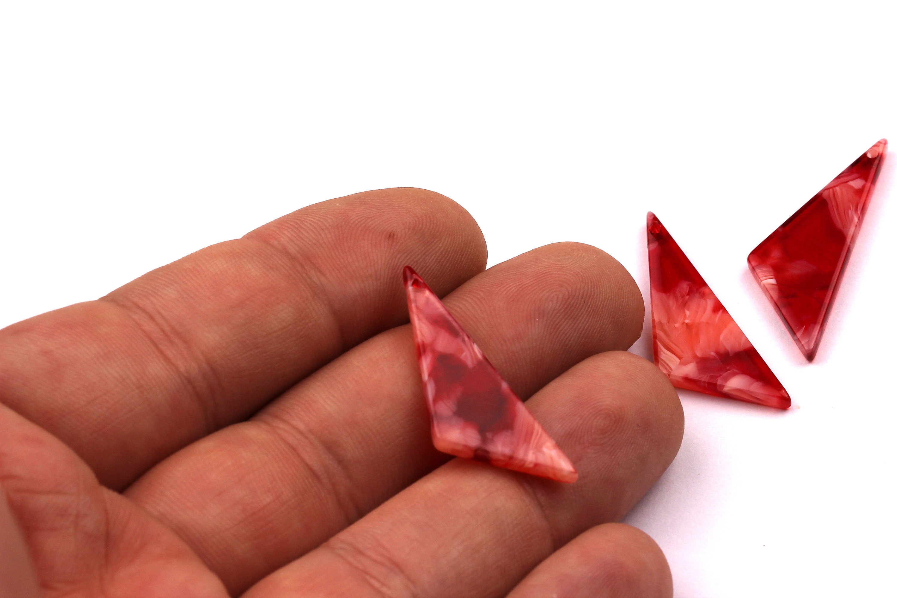 Acetate Triangle Charms - Triangle Earrings and Pendant - Earring Findings - Jewelry Supplies - Color Code: A29 - 31x11mm - AC1027J - DOMEDBAZAAR