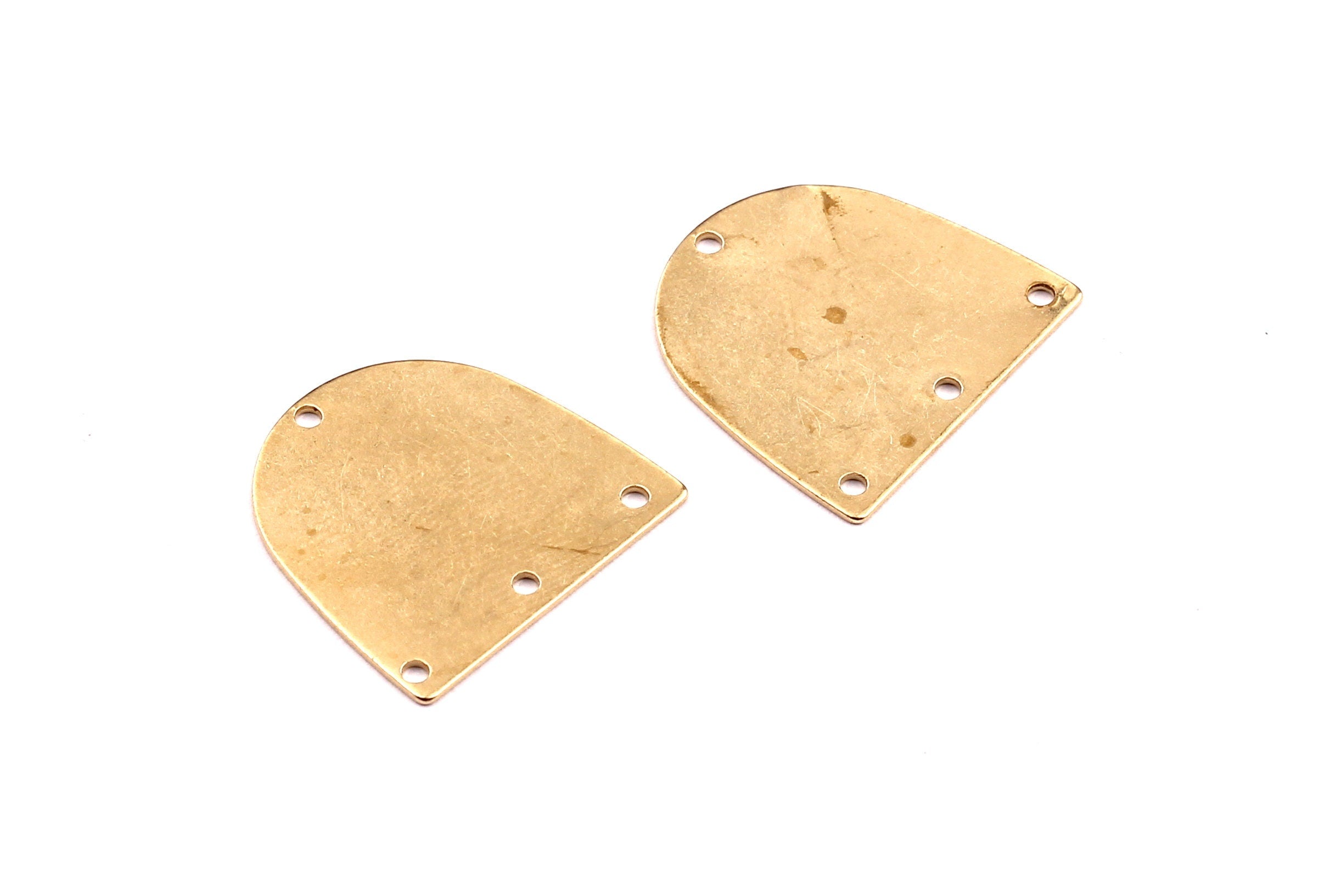 Personalized stamping blank - Brass D Shaped Charms - D Shaped Raw Brass Connector - Jewelry Supplies - 16 x16.5x0.5mm - PP1246 - DOMEDBAZAAR